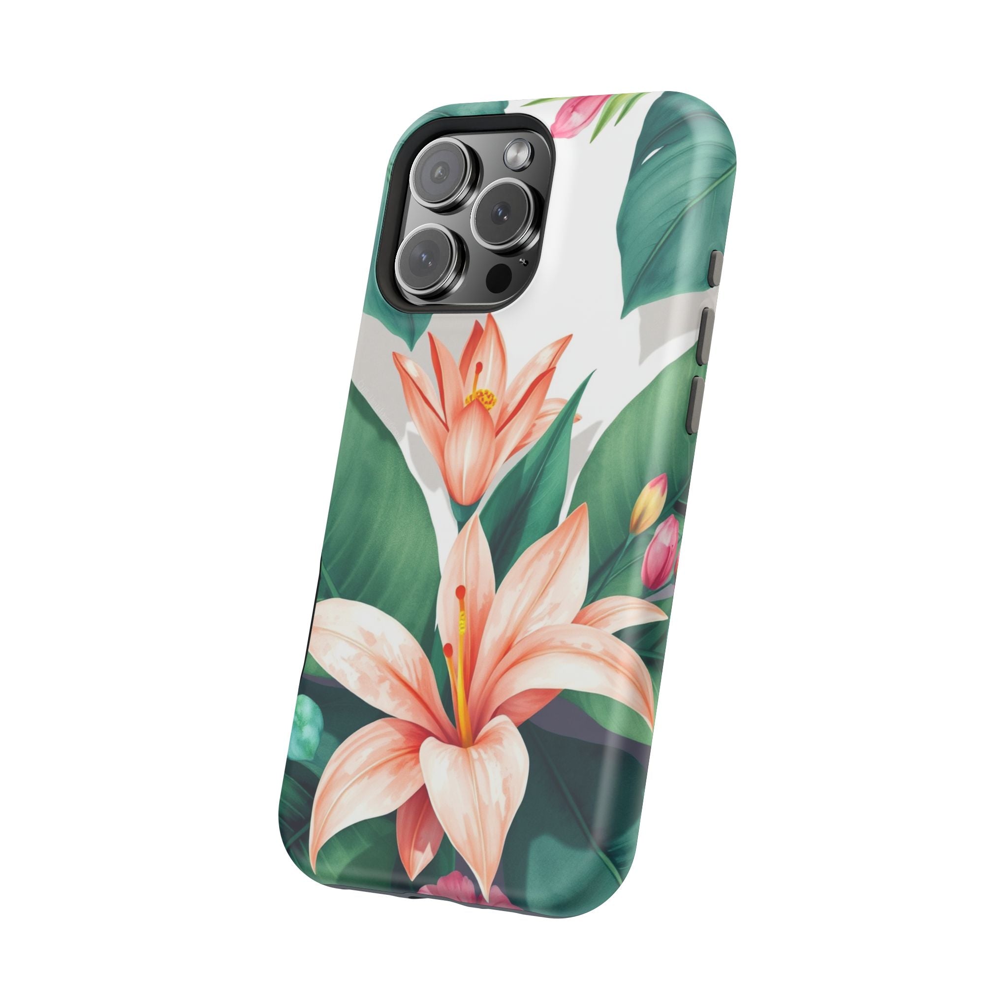 iPhone Tropical Bloom Sage And Ivory Slim Snap Case Gal · iPhone Case