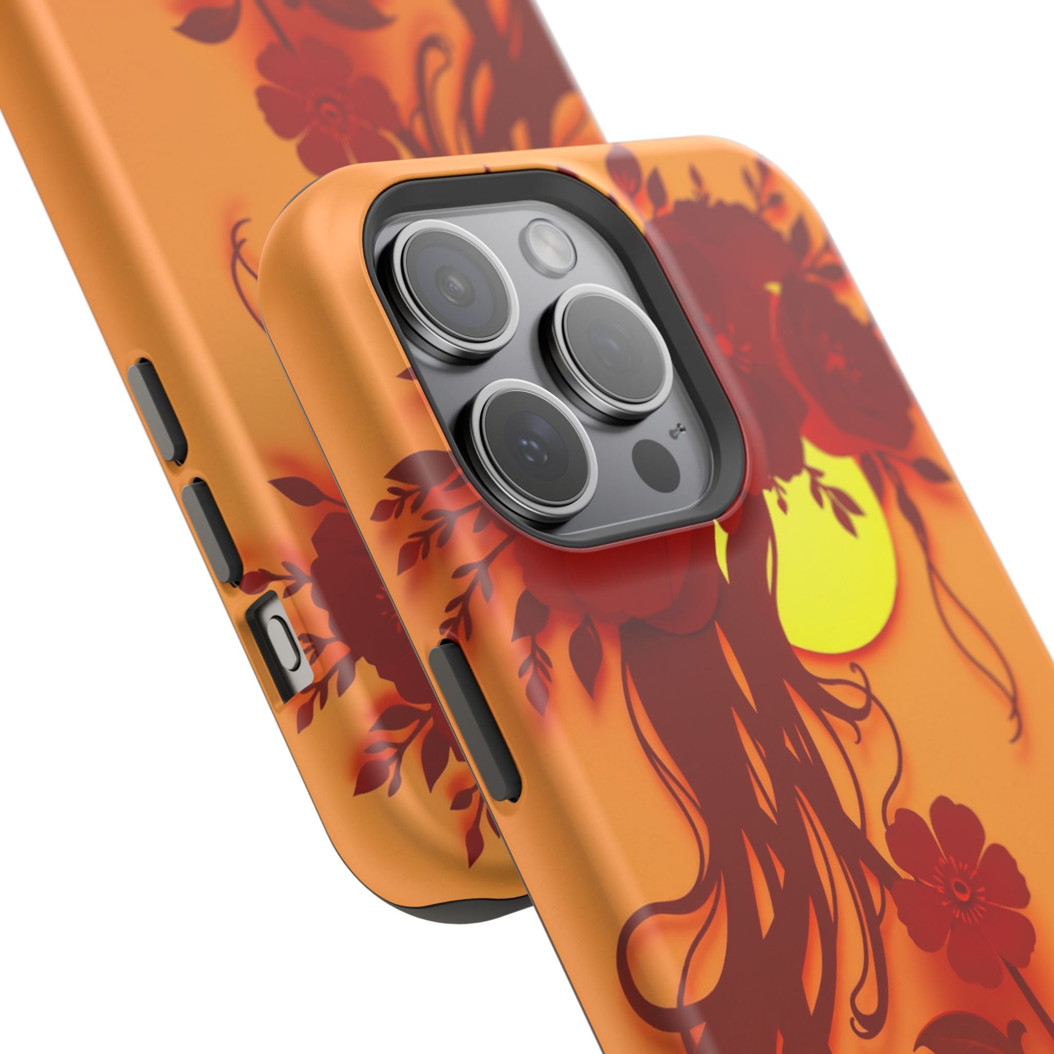 iPhone Sunset Amber And Peach Floral Crown Slim iPhone Everyday · iPhone Case
