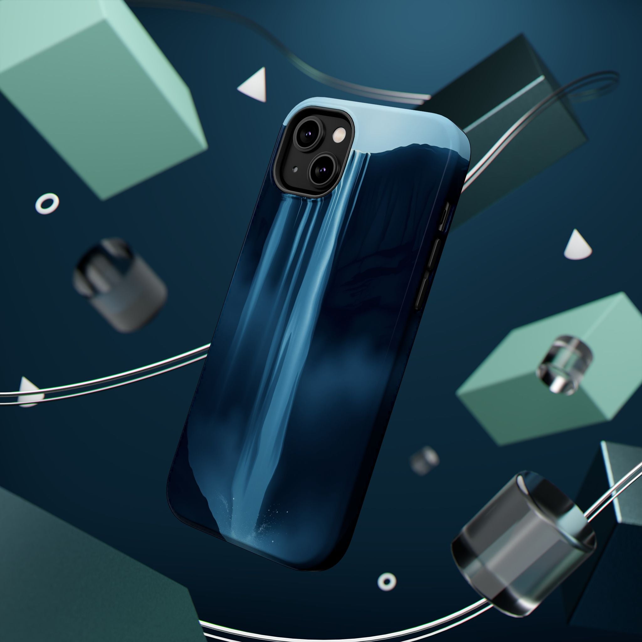iPhone Midnight Blue And Silver Waterfall Mist Soft iPhone Finish · iPhone Case
