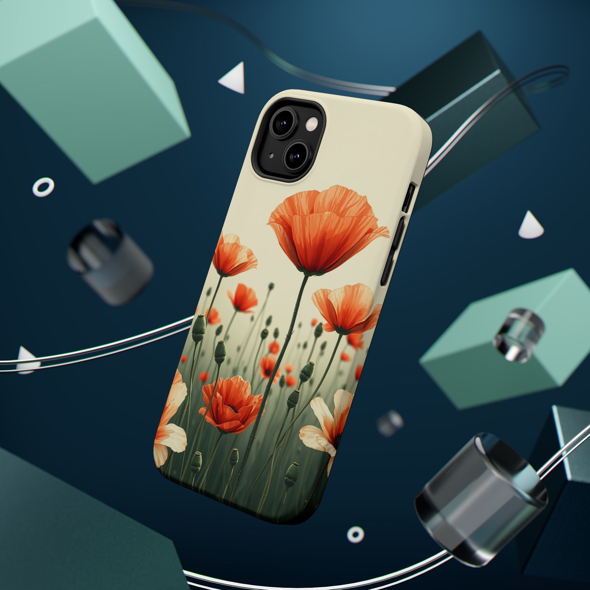 iPhone Sage And Ivory Poppy Field Bold Modern Everyday Snap Case · iPhone Case