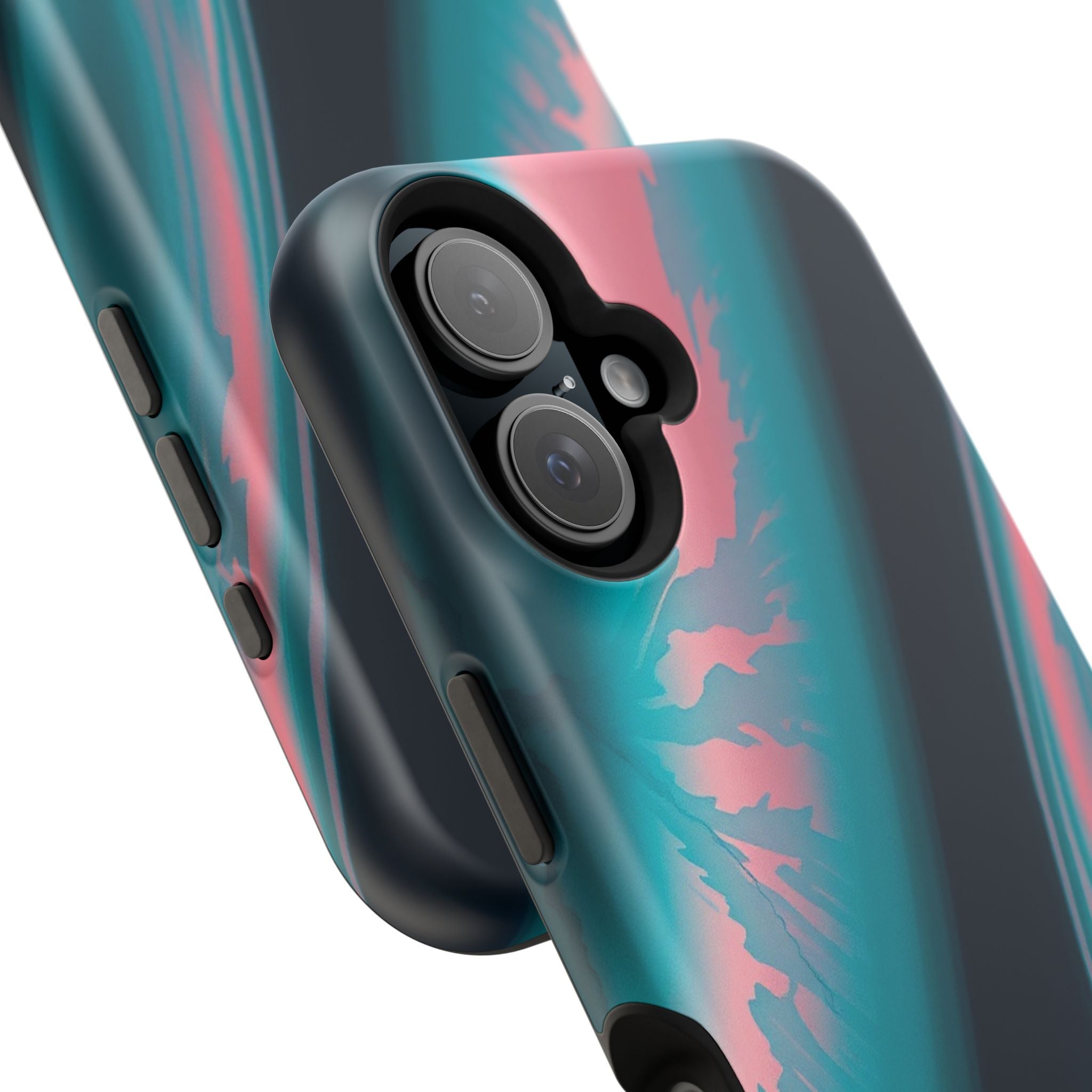 iPhone Teal And Coral Aurora Plasma Slim Everyday Designer Case · iPhone Case