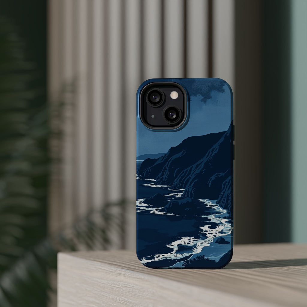 iPhone Midnight Blue And Silver Hibiscus Coast Carry Case Slim Snap Case · iPhon