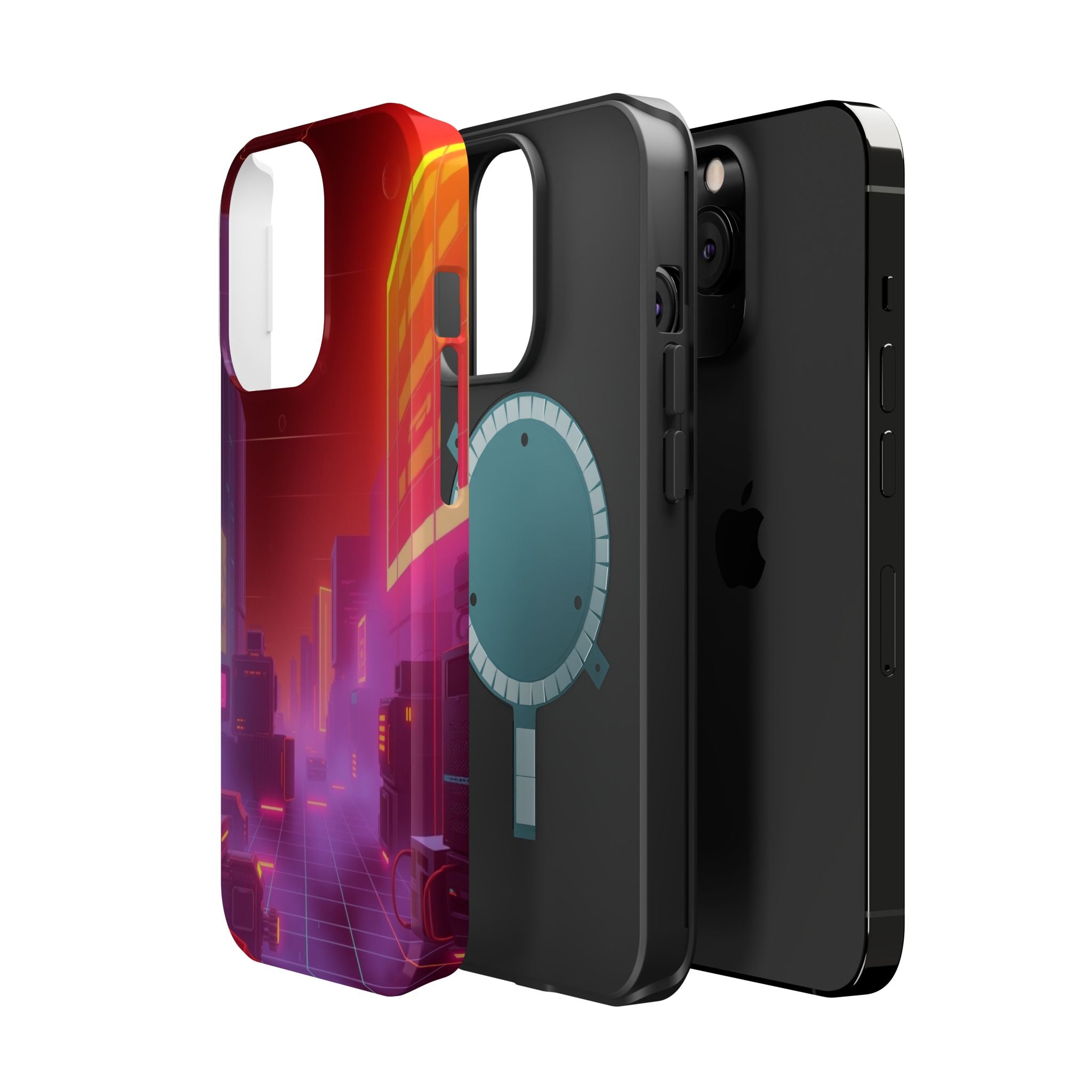 iPhone Dreamy 80s Grid Synthwave Design Slim Everyday Designer Case · iPhone Cas