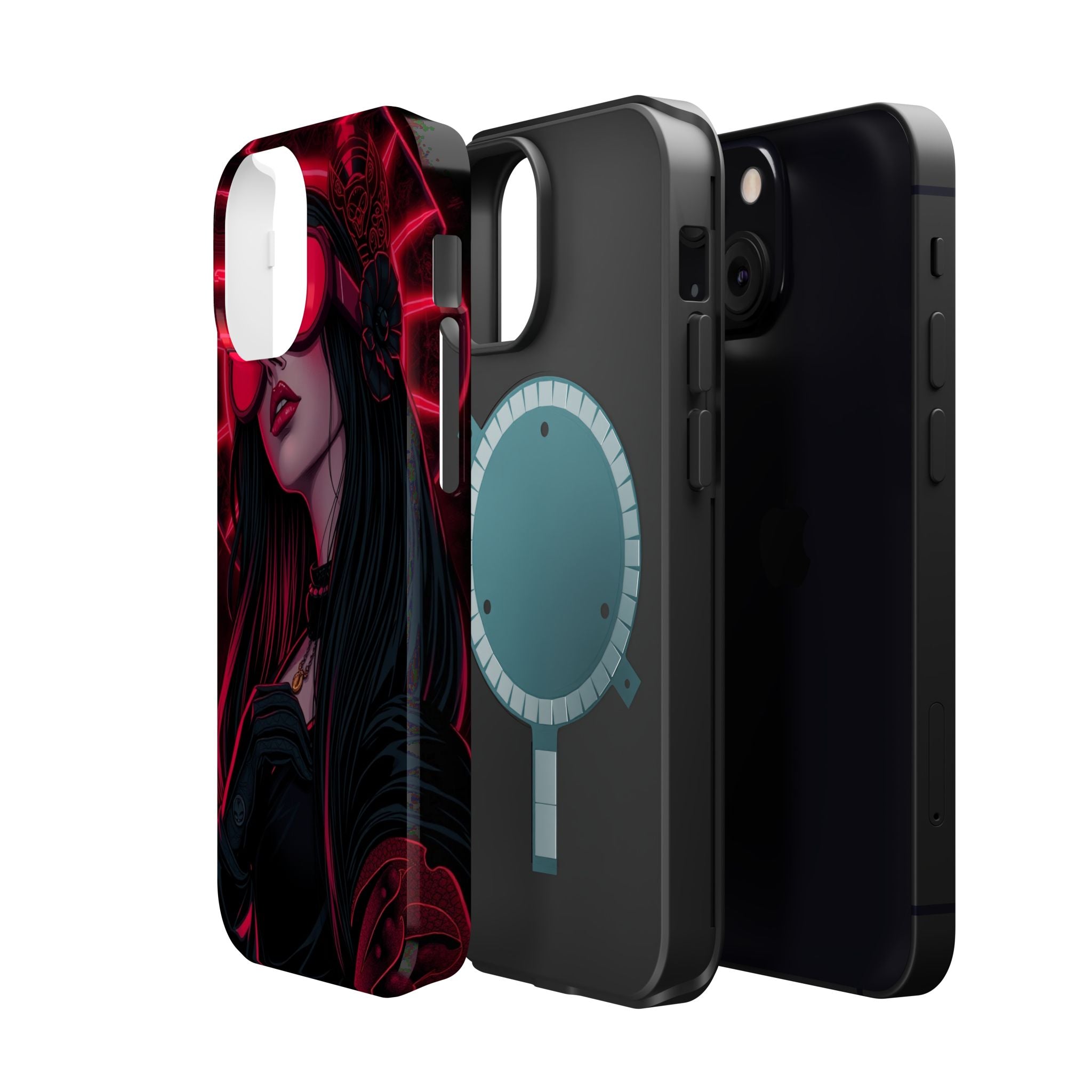iPhone Black And Crimson Art Nouveau Female Slim Everyday Designer Case · iPhone