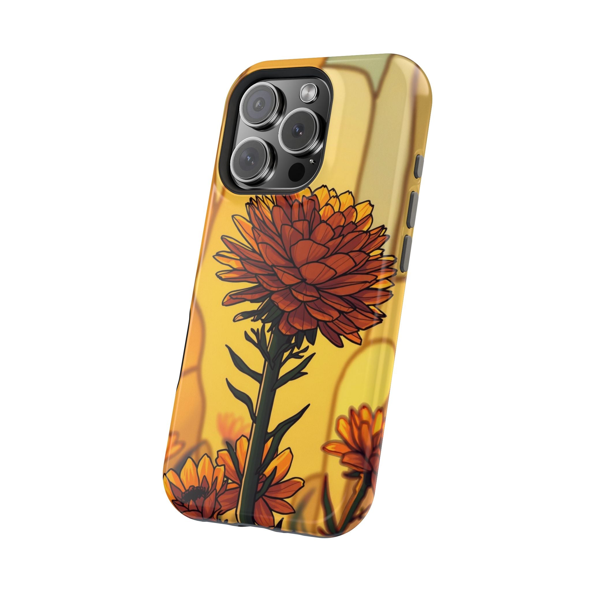 iPhone Sunset Amber And Peach Ranunculus Stack Soft iPhone Finish · iPhone Case