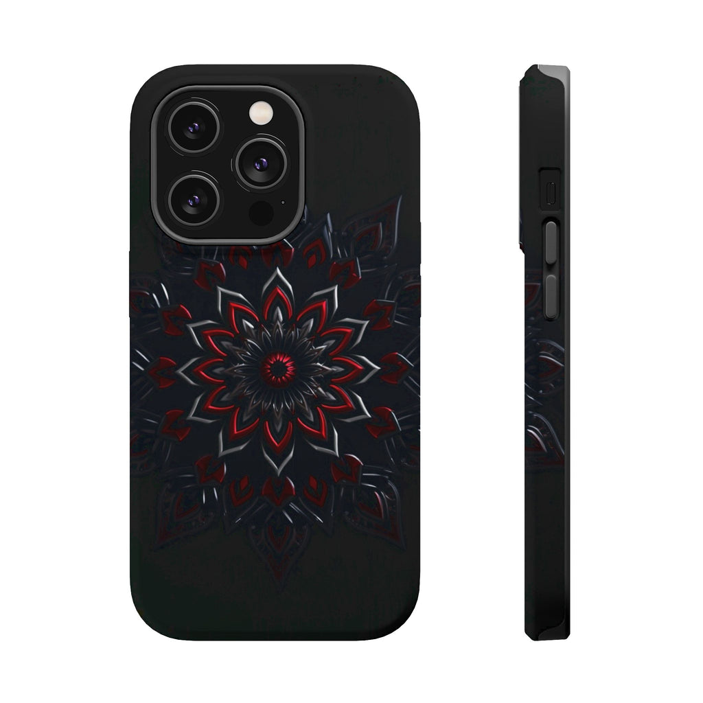 iPhone Black And Crimson Floral Mandala Slim Everyday iPhone Designer · iPhone C