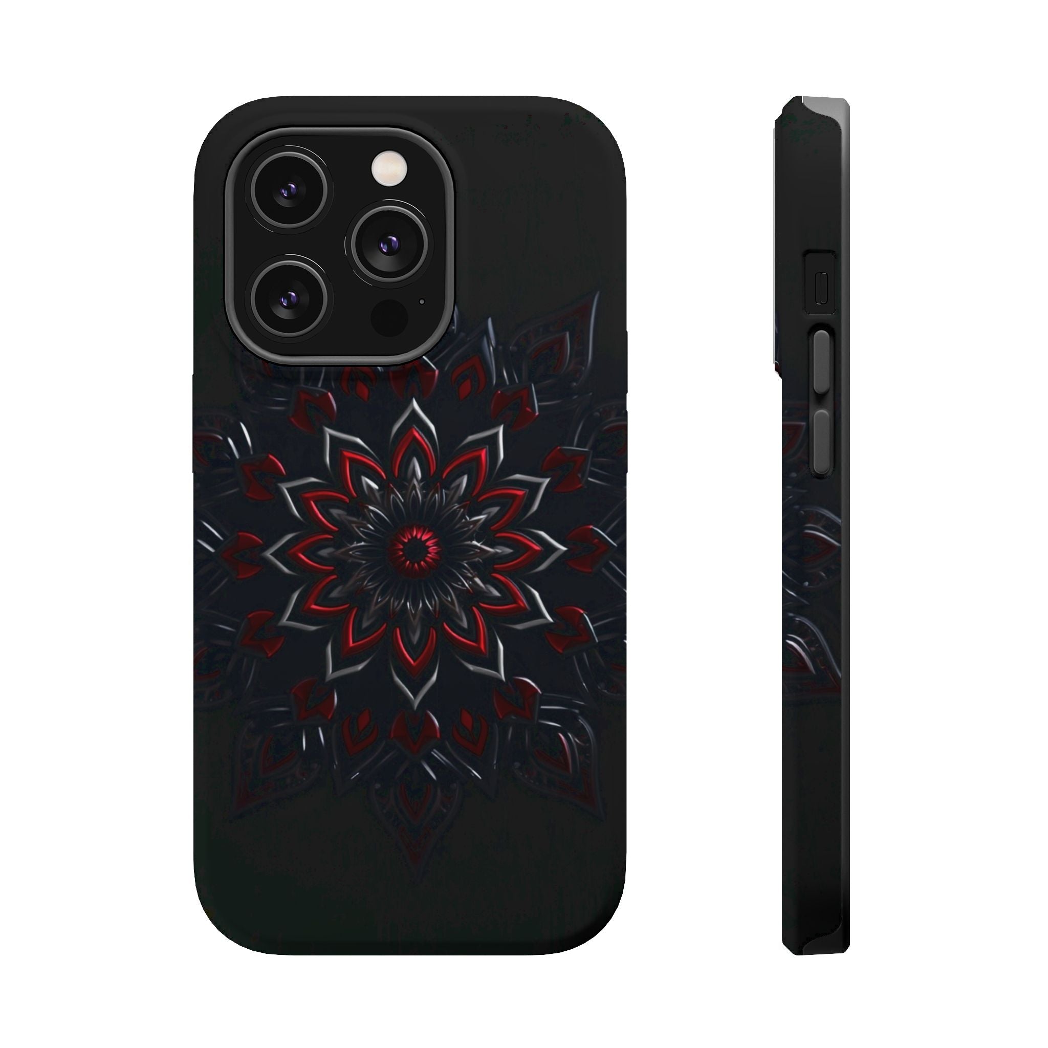iPhone Black And Crimson Floral Mandala Slim Everyday iPhone Designer · iPhone C
