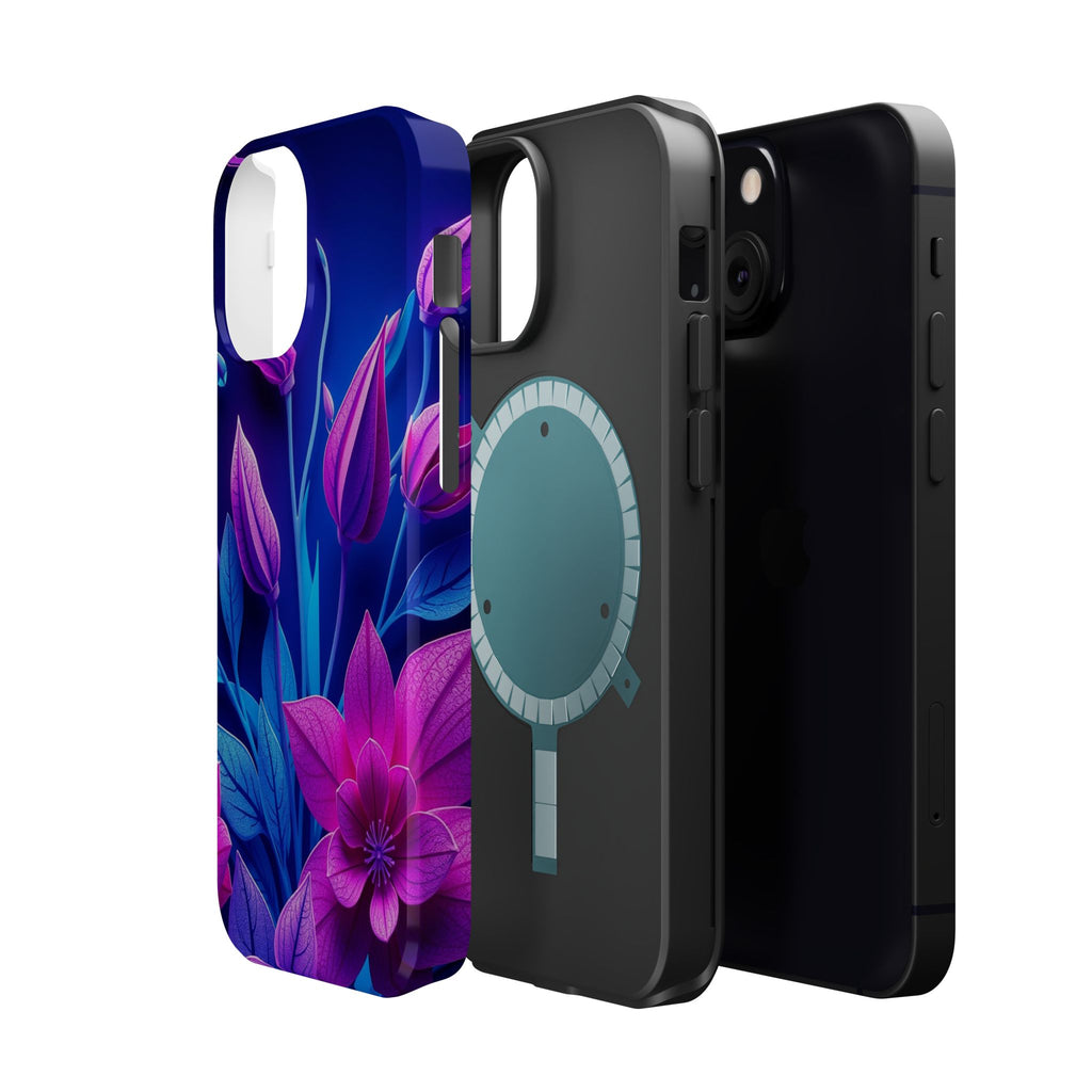iPhone Neon Floral Paper Cut Art Bold Modern Everyday Snap Case · iPhone Case