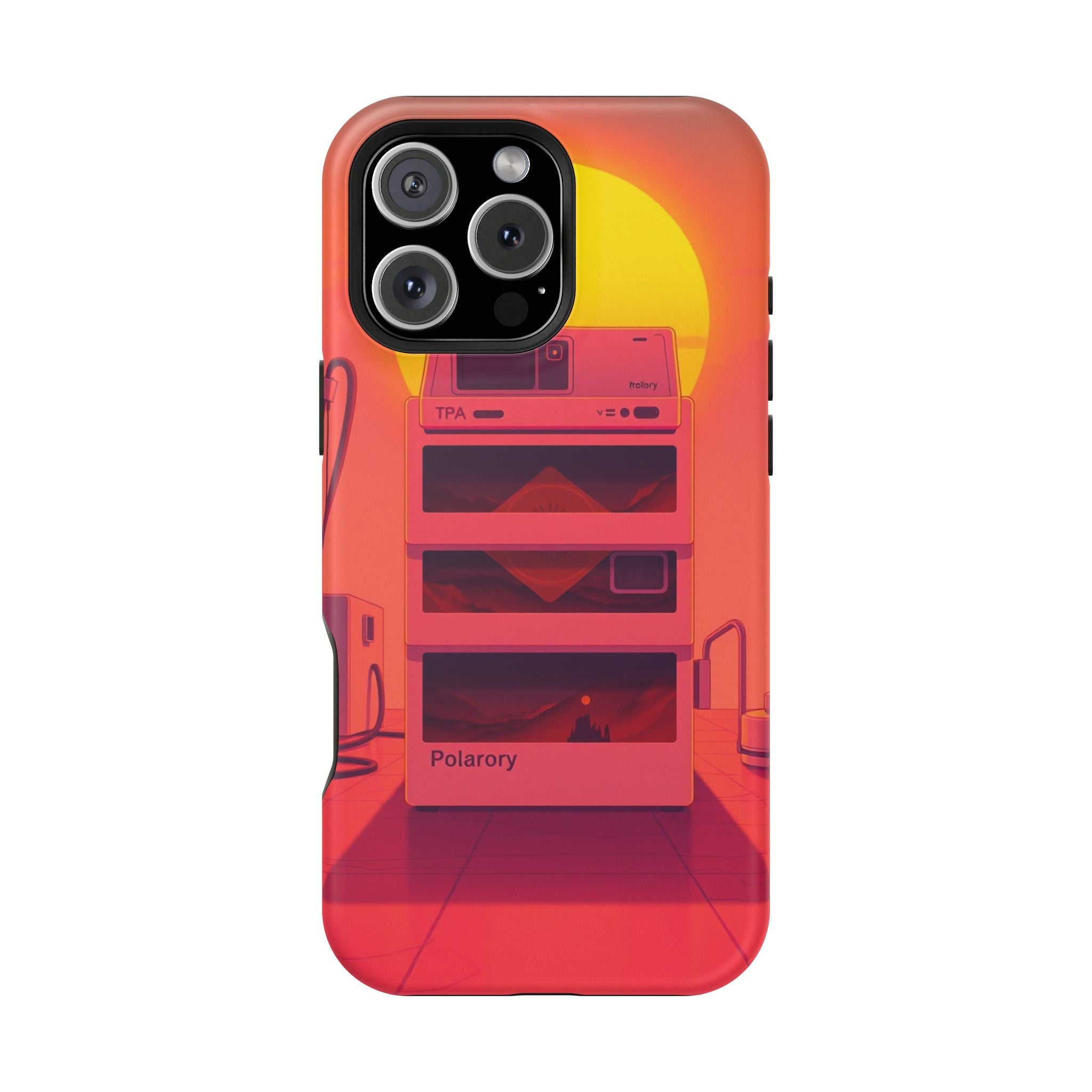 iPhone Polaroid Stack Memory Neon Cyberpunk Slim Everyday Designer Case · iPhone