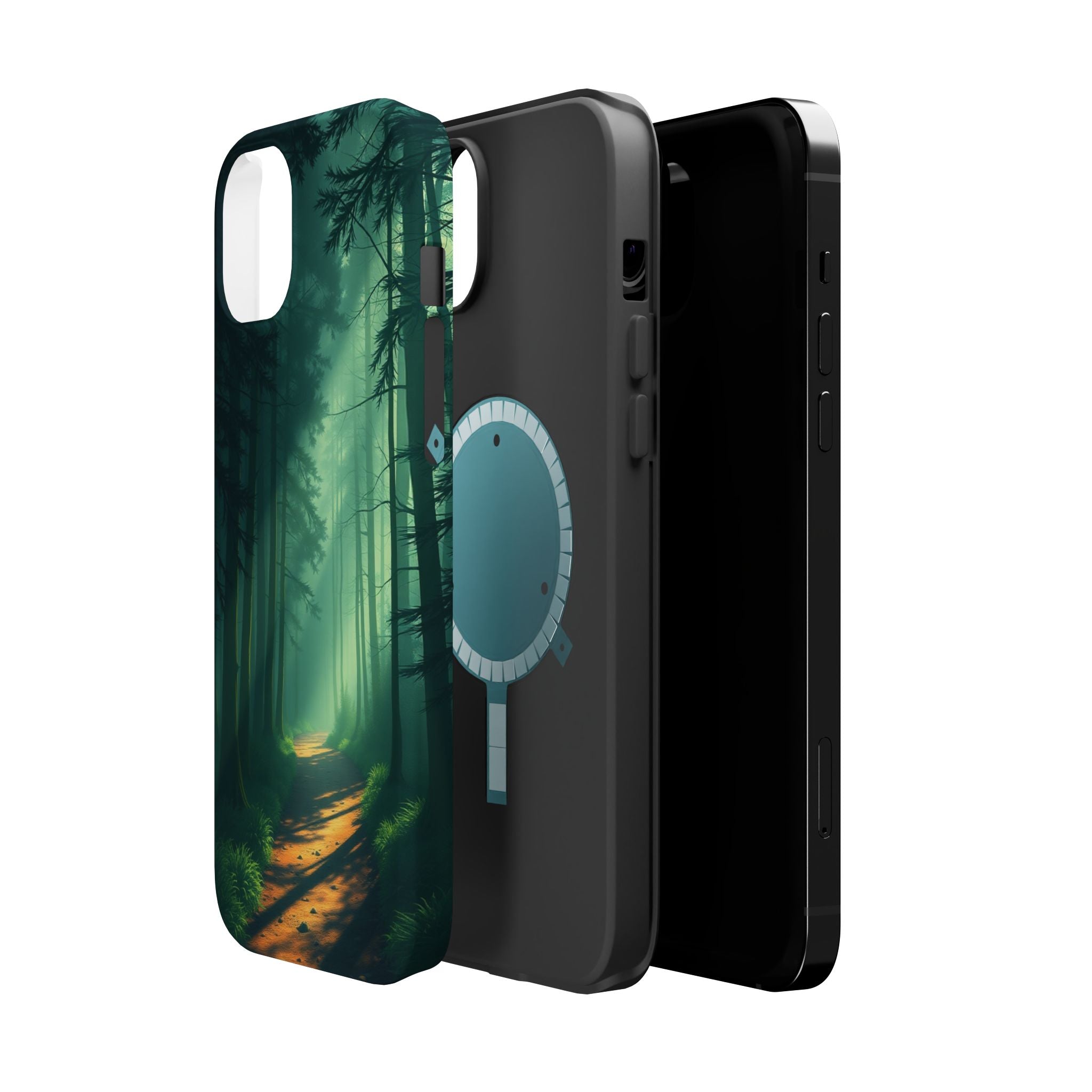 iPhone Emerald Green And Gold Misty Forest Path Soft iPhone Finish · iPhone Case