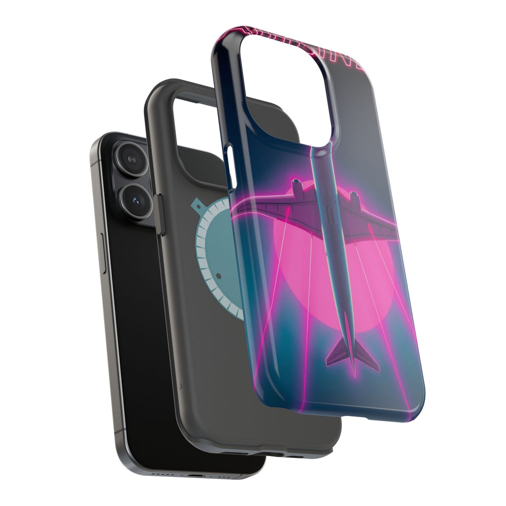 iPhone Cyan And Magenta Retro Airline Poster Slim Everyday Designer Case · iPhon