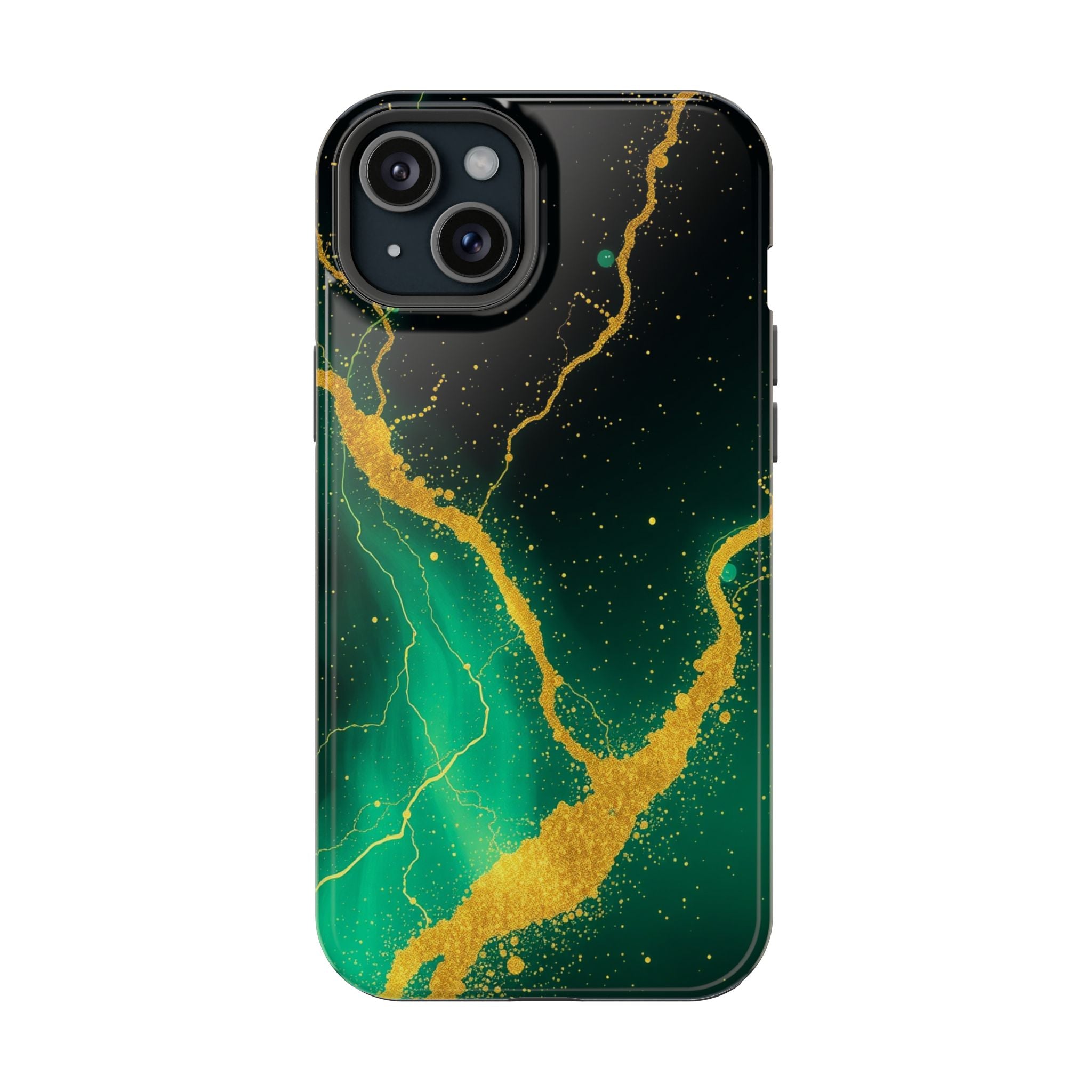 iPhone Emerald Green And Gold Petal Storm Slim iPhone Everyday Designer · iPhone