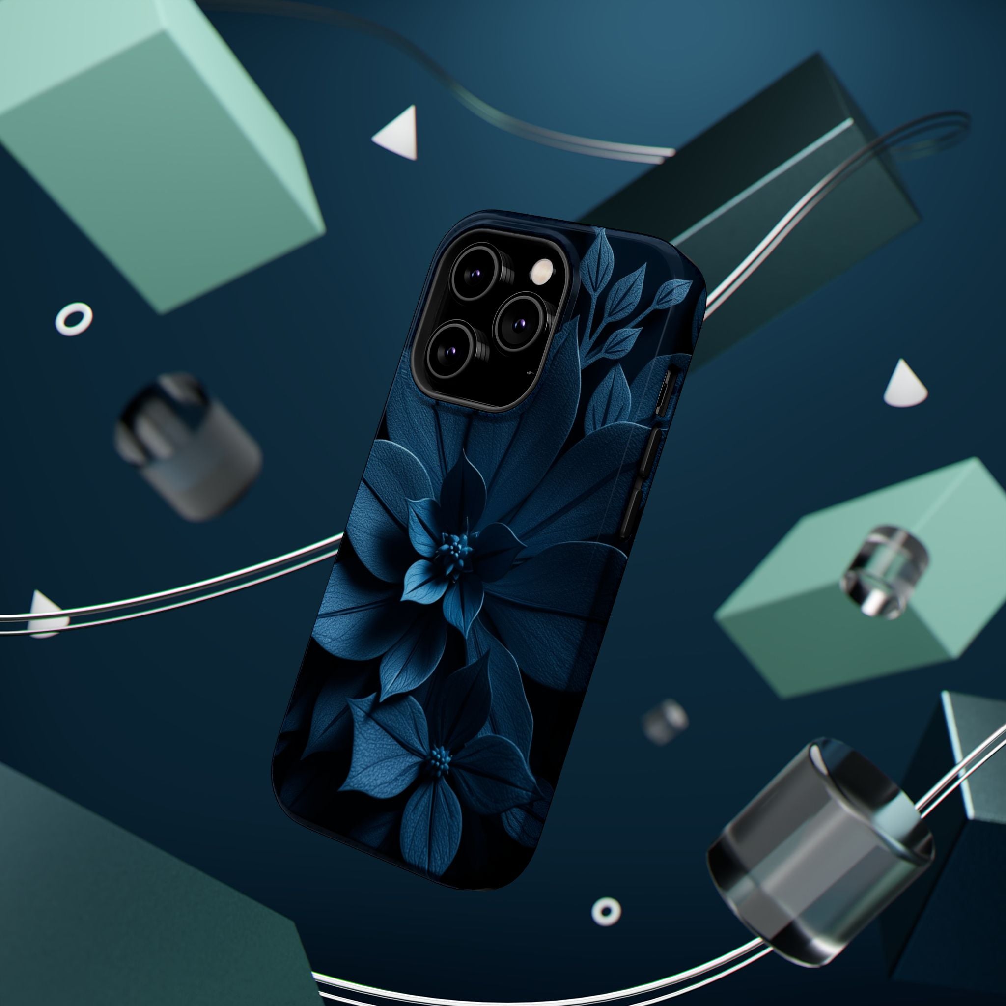 iPhone Midnight Blue And Silver Floral Dark Academia iPhone Slim · iPhone Case