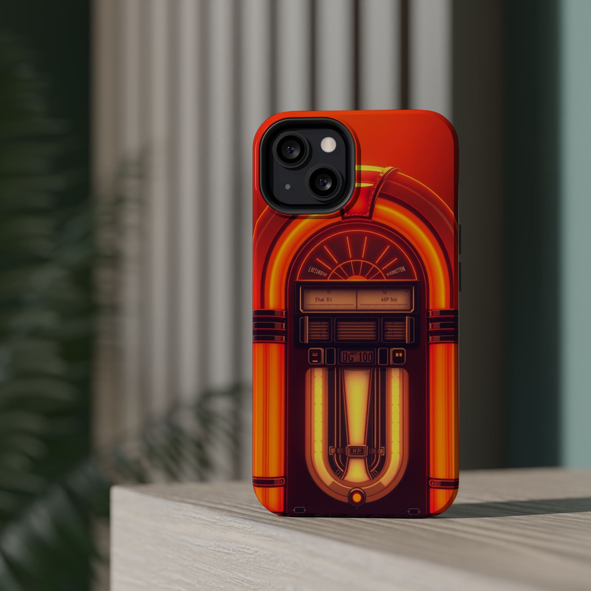 iPhone Jukebox Glow Neon Cyberpunk Bold Modern Everyday Snap Case · iPhone Case