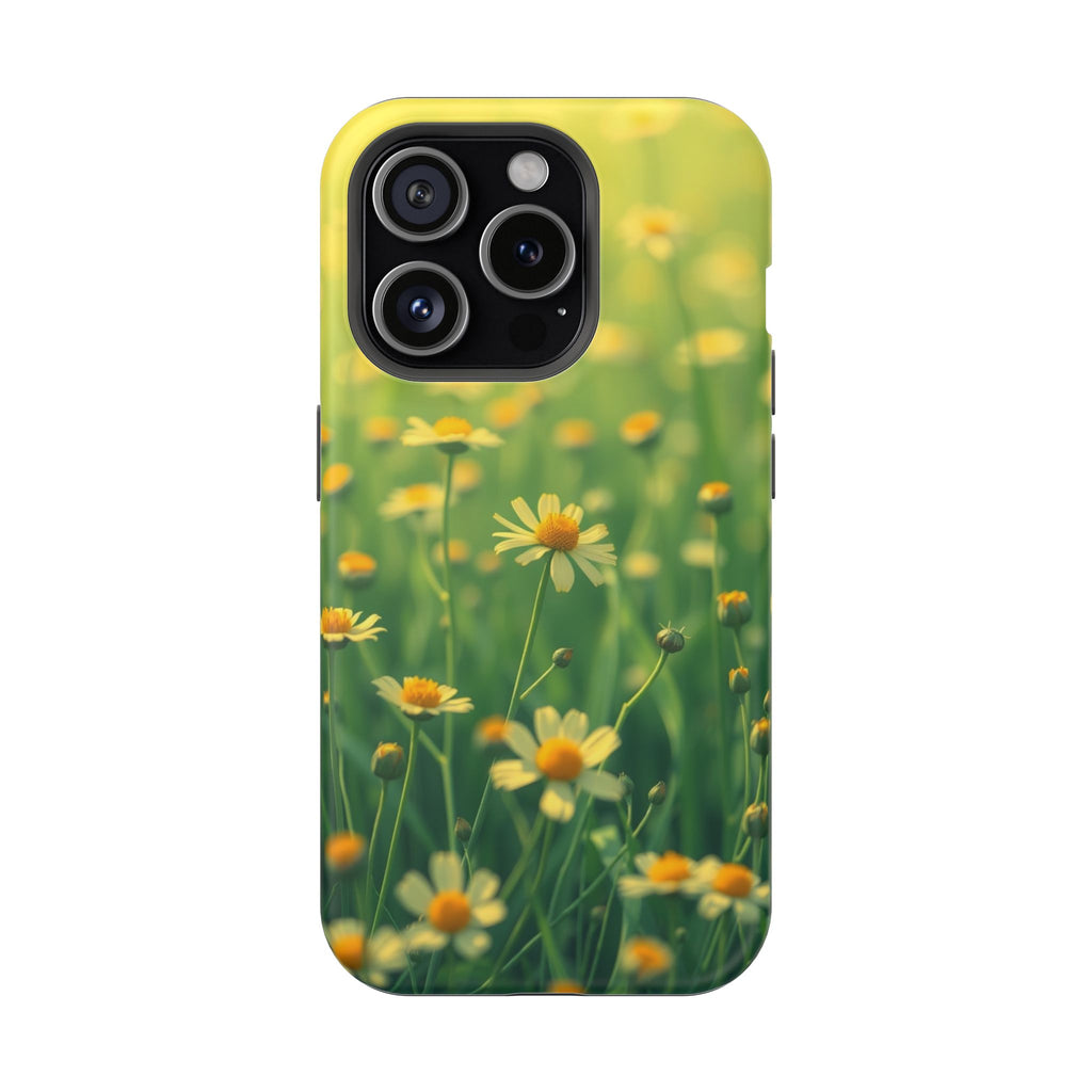 iPhone Emerald Green And Gold Wildflower Field Soft Finish Everyday · iPhone Cas