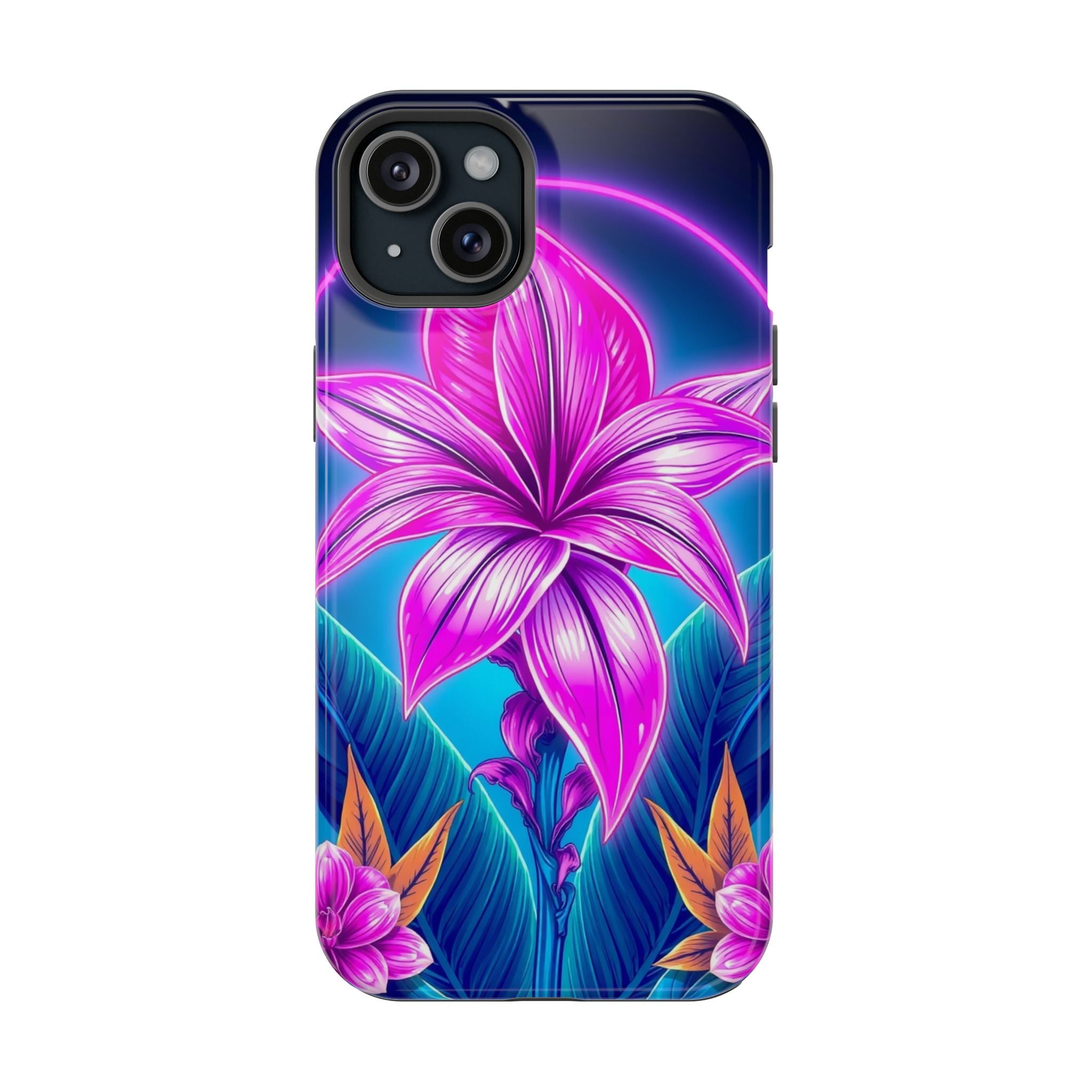 iPhone Tropical Bloom Neon Cyberpunk Slim Everyday Designer Case · iPhone Case