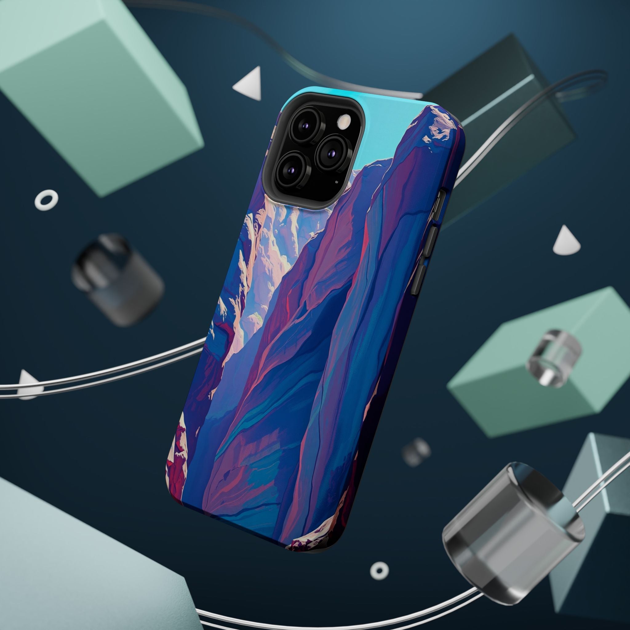iPhone Cyan And Magenta Canyon Wall Slim Everyday Designer Case · iPhone Case