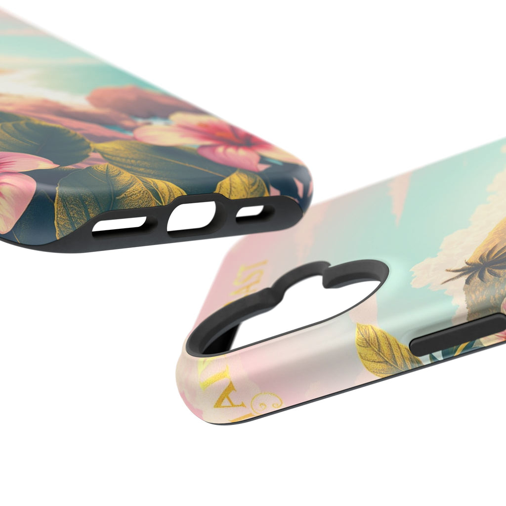 iPhone Mint And Blush Hibiscus Coast Slim Everyday iPhone 14 Designer · iPhone C