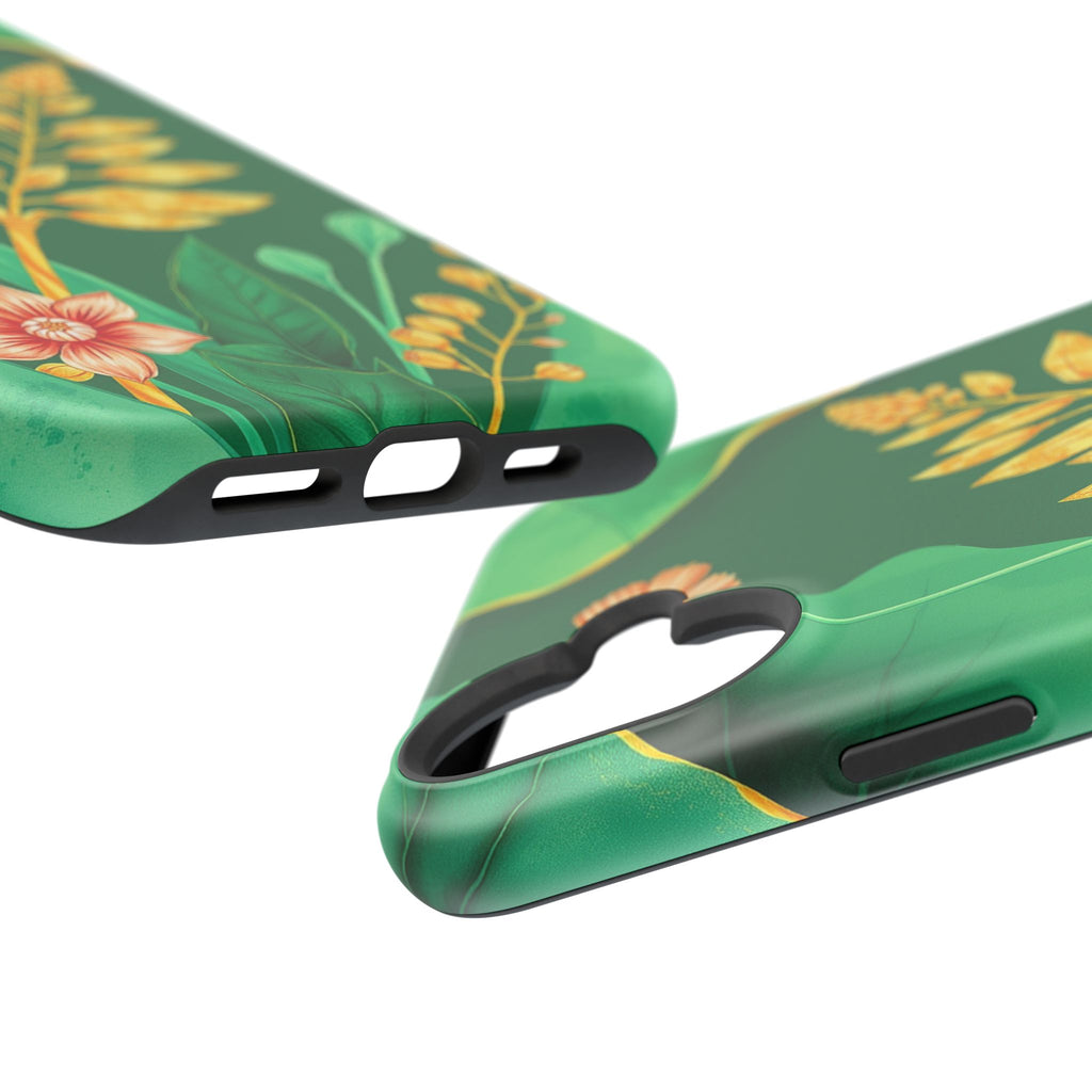 iPhone Emerald Green And Gold Botanical Illustration Ga Slim Snap Case · iPhone