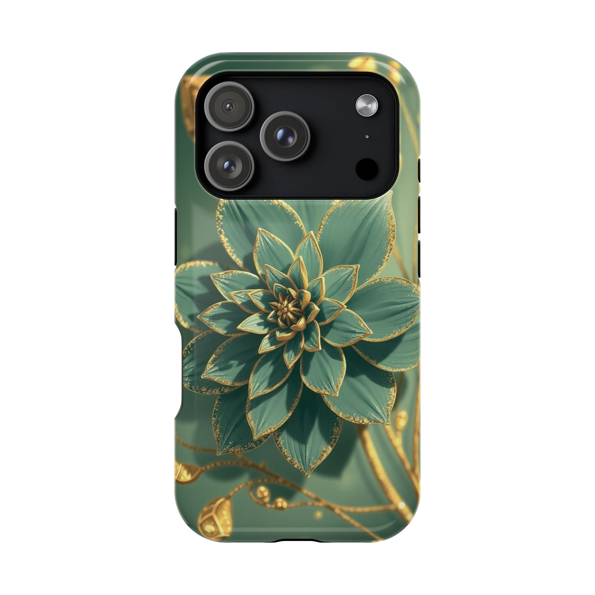 iPhone Floral Gold Foil Pixel Art -Bit Slim Everyday Designer Case · iPhone Case