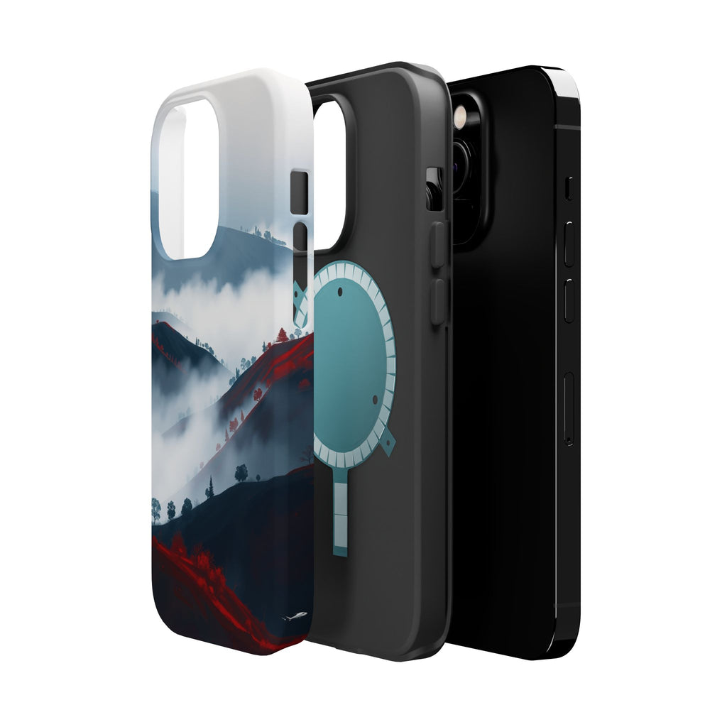 iPhone Black And Crimson Fog Rolling Over Hills Soft iPhone Finish · iPhone Case