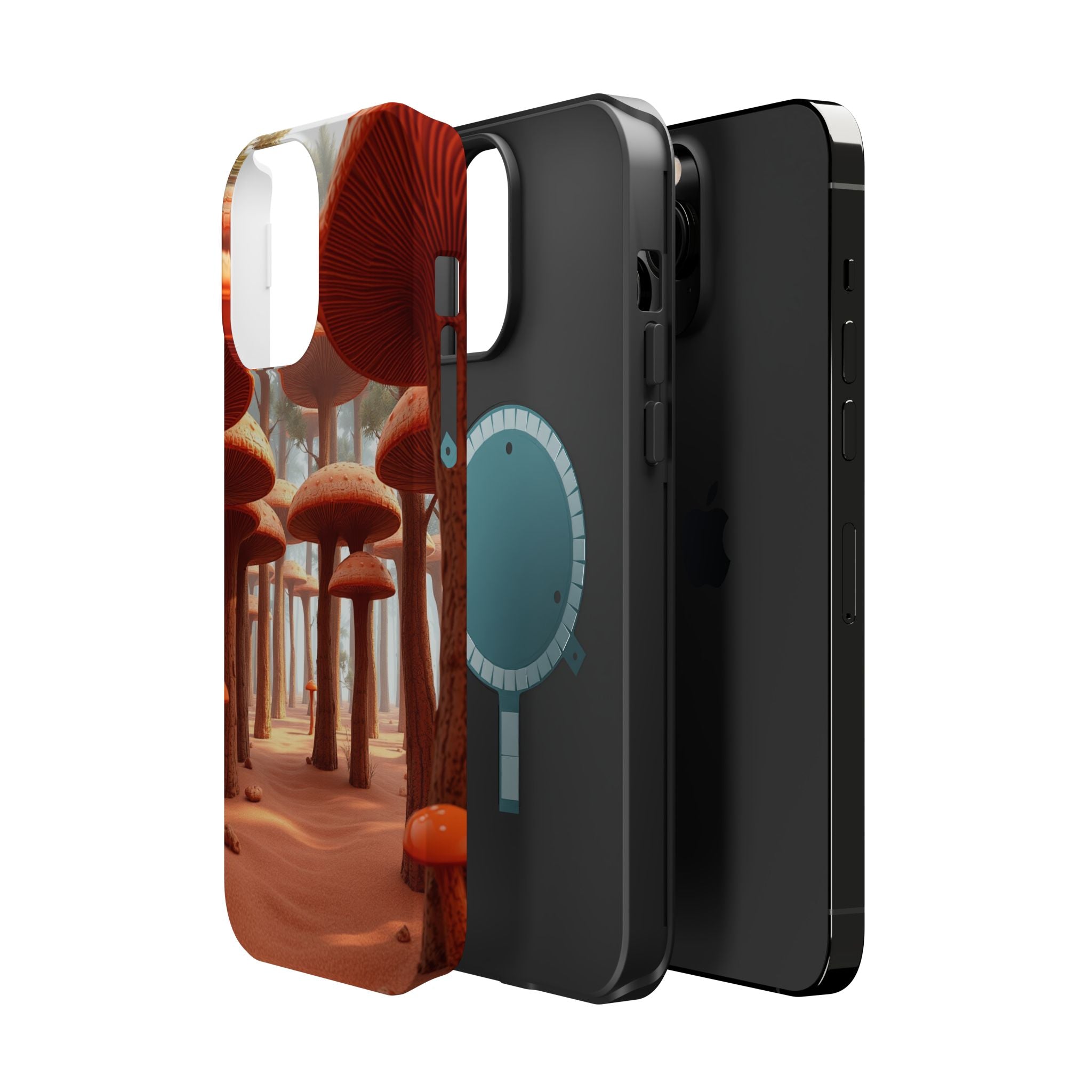 iPhone Mushroom Forest 3D Digital Bold Modern Everyday Snap Case · iPhone Case