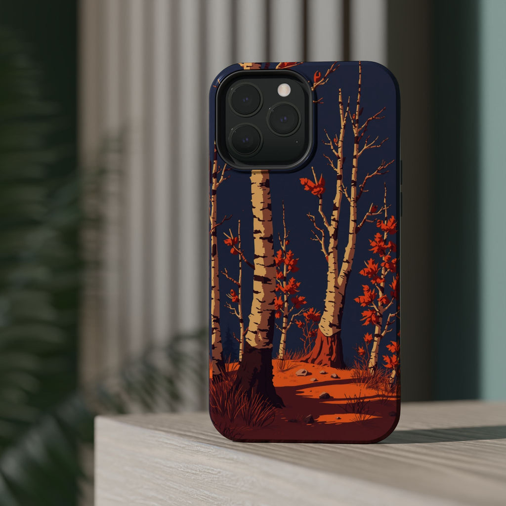 iPhone Birch Grove Pixel Art -Bit Bold Modern Everyday Snap Case · iPhone Case