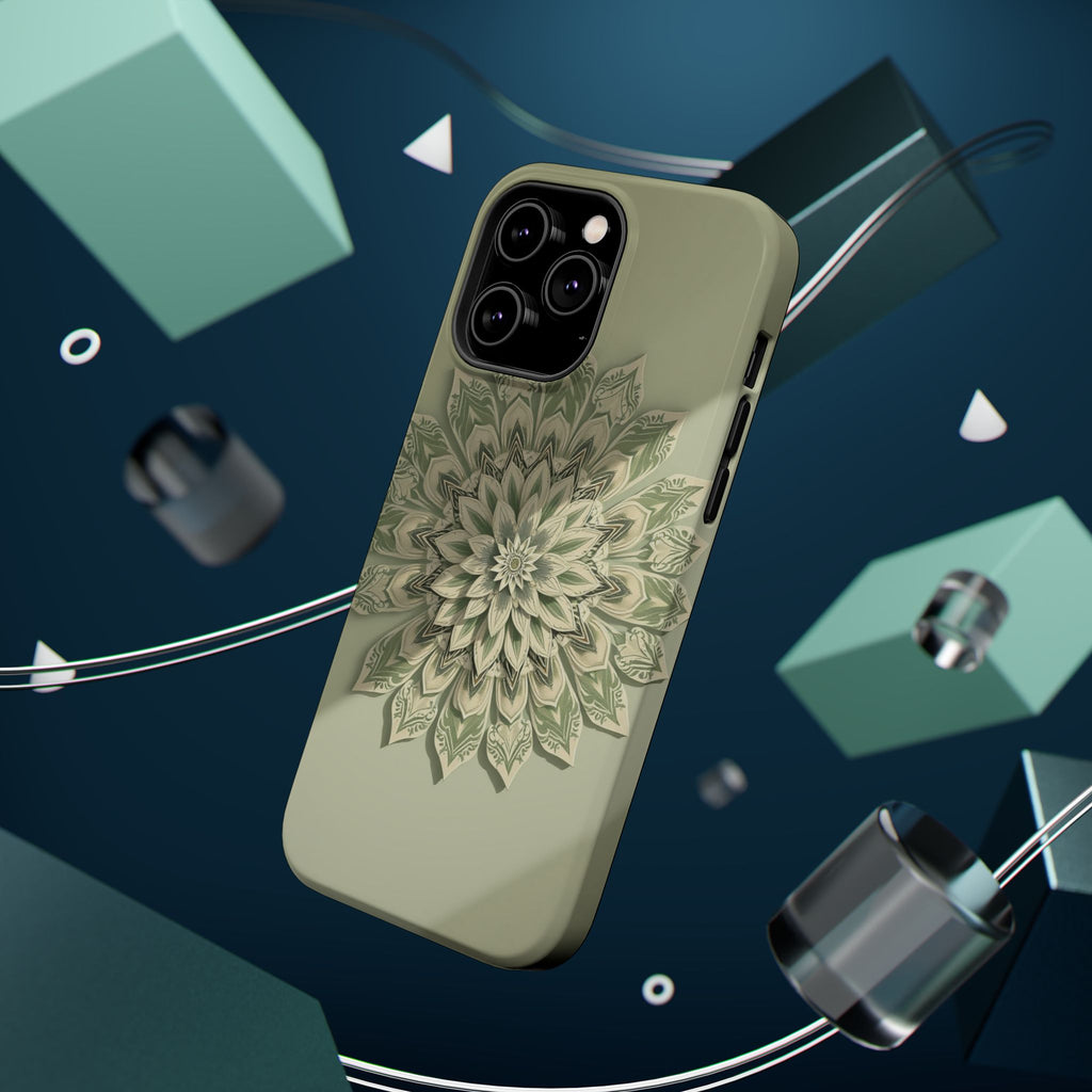 iPhone Sage And Ivory Floral Mandala Slim Everyday Designer Case · iPhone Case