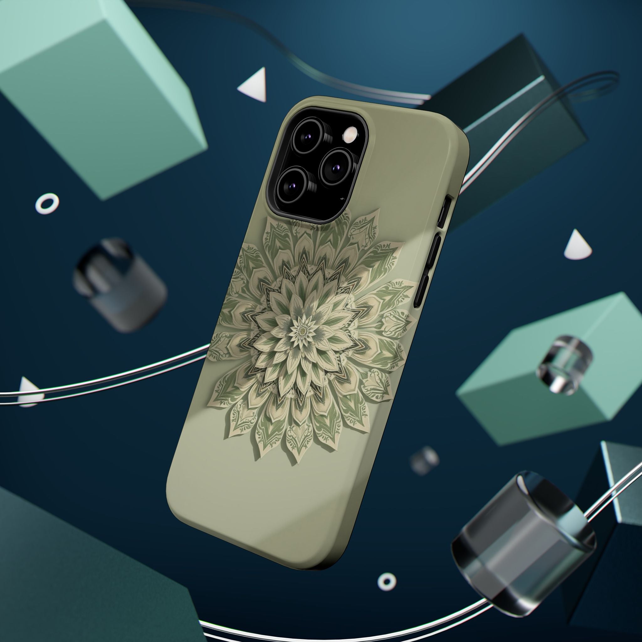 iPhone Sage And Ivory Floral Mandala Slim Everyday Designer Case · iPhone Case
