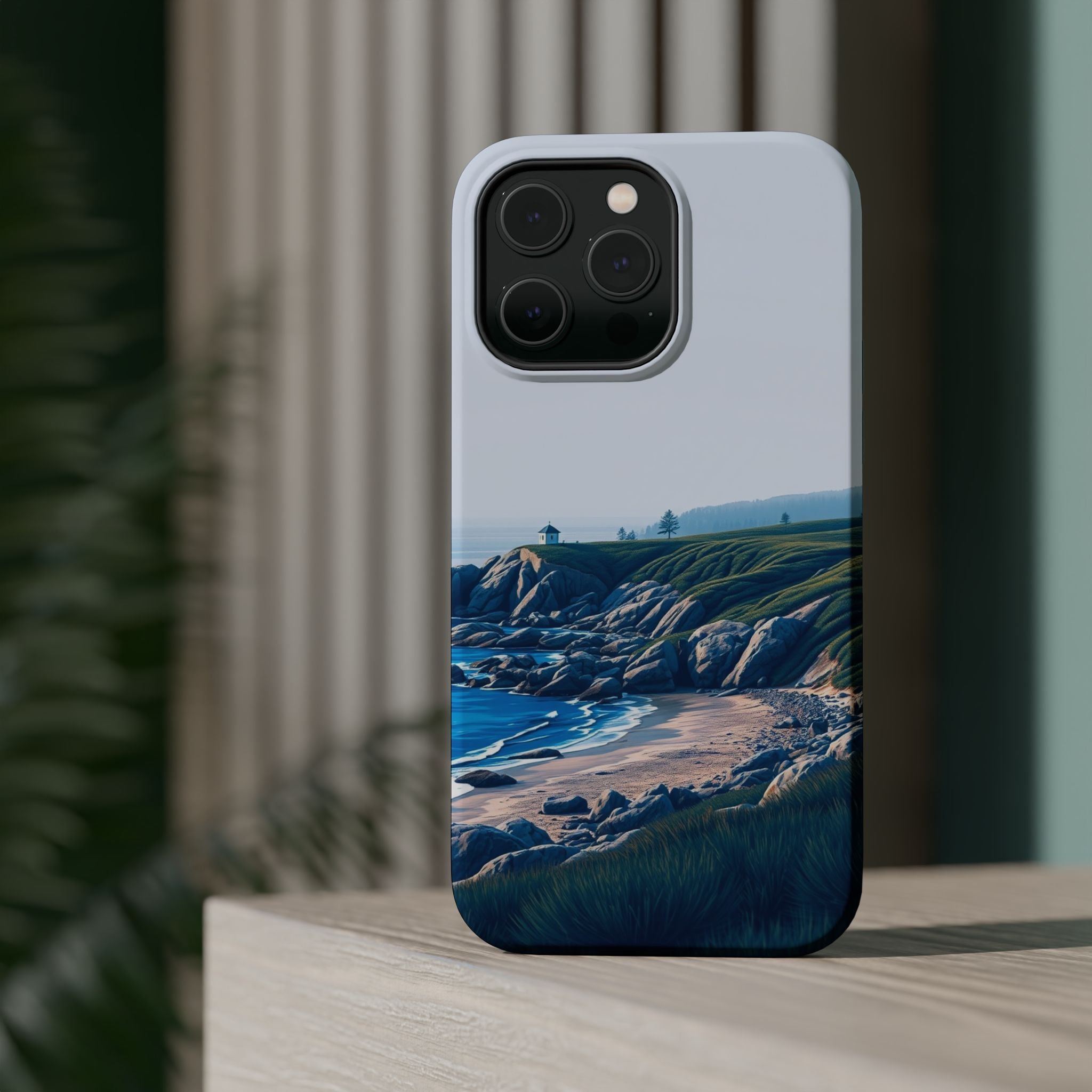 iPhone Midnight Blue And Silver Pebble Beach Soft iPhone 20 Finish · iPhone Case