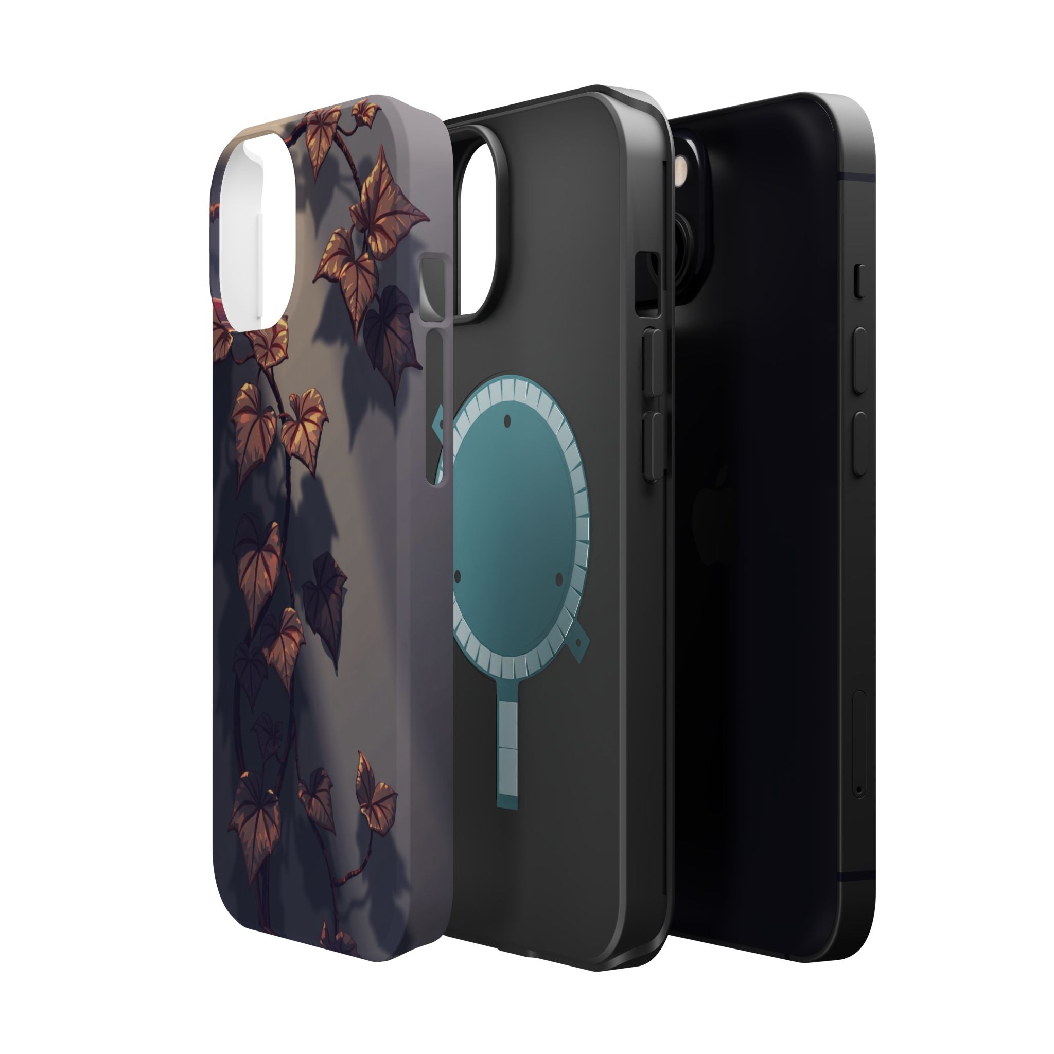 iPhone Charcoal And Copper Art Nouveau Vine Soft iPhone 13 Finish · iPhone Case