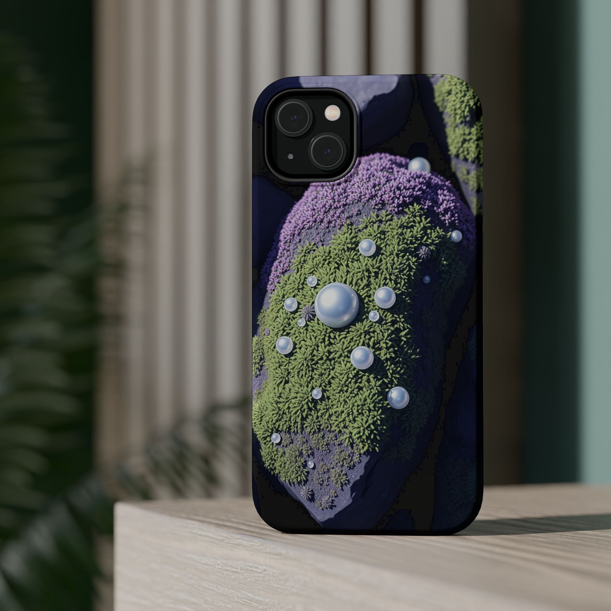 iPhone Moss Covered Rocks Electric Art Slim Everyday Designer Case · iPhone Case