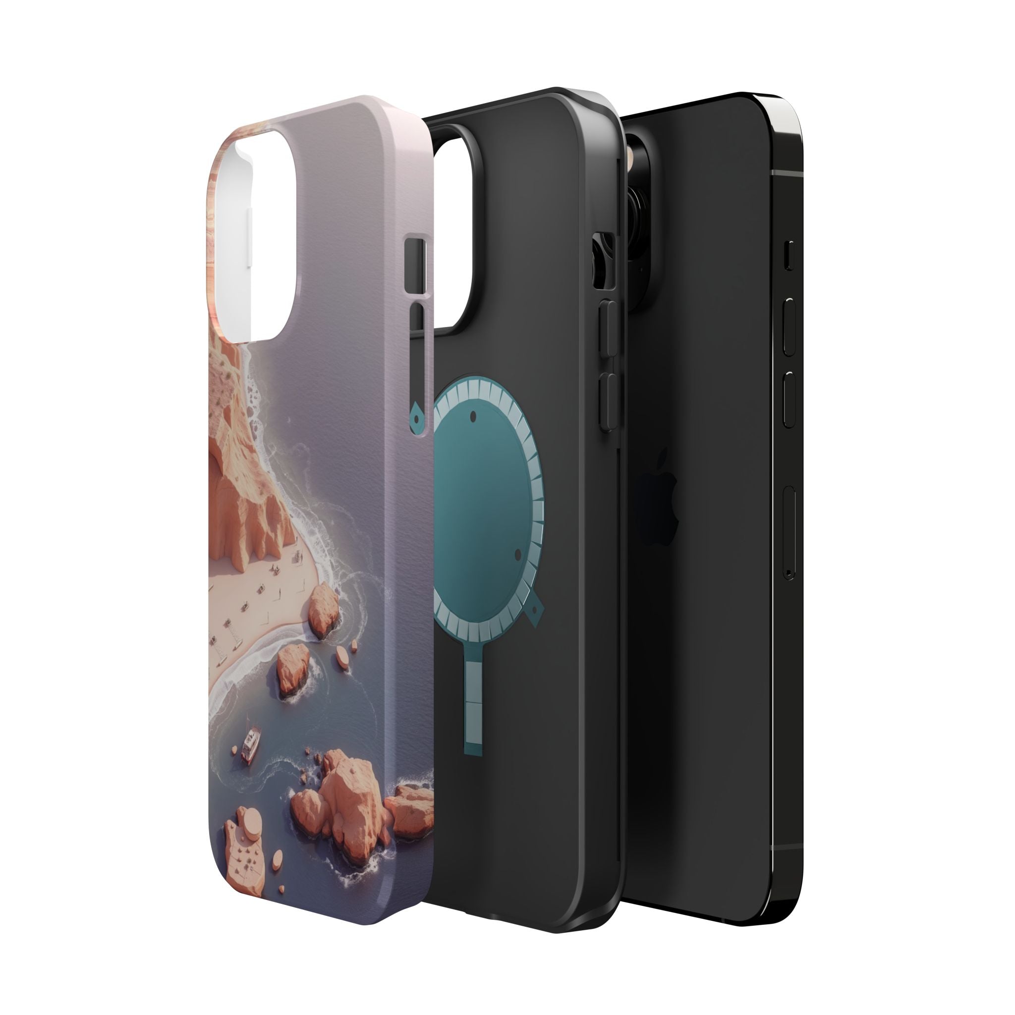 iPhone Rose Pink And Cream Shoreline Aerial Soft iPhone 17 Finish · iPhone Case