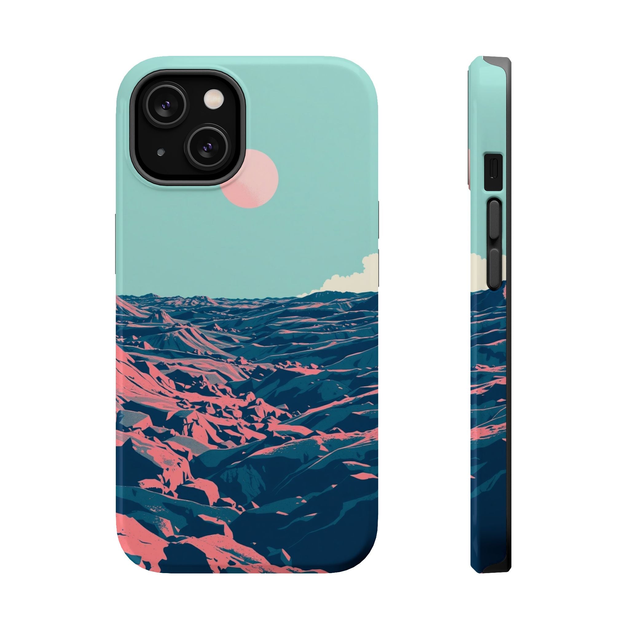 iPhone Mint And Blush Lava Field Bold Modern Everyday Snap Case · iPhone Case