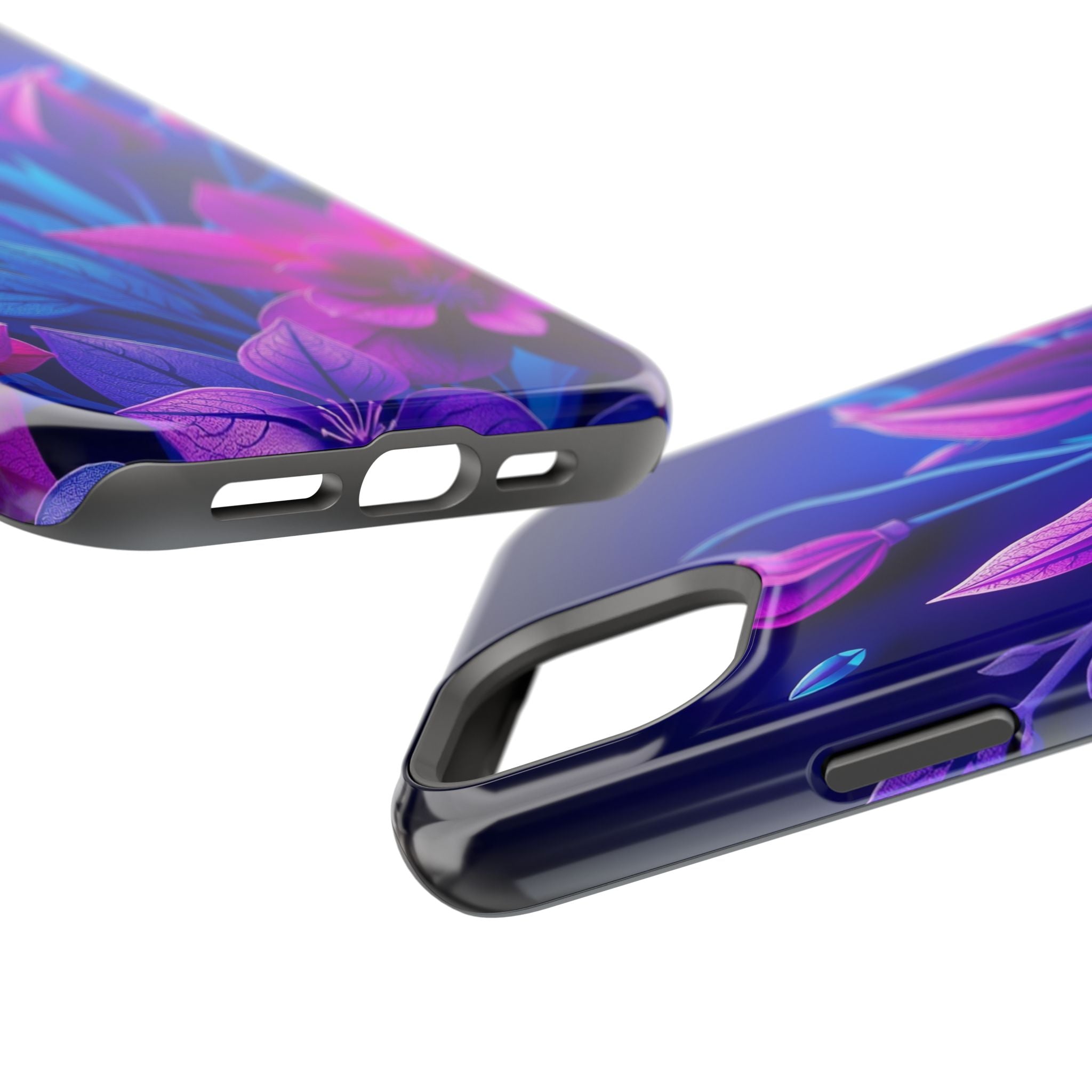 iPhone Neon Floral Paper Cut Art Bold Modern Everyday Snap Case · iPhone Case