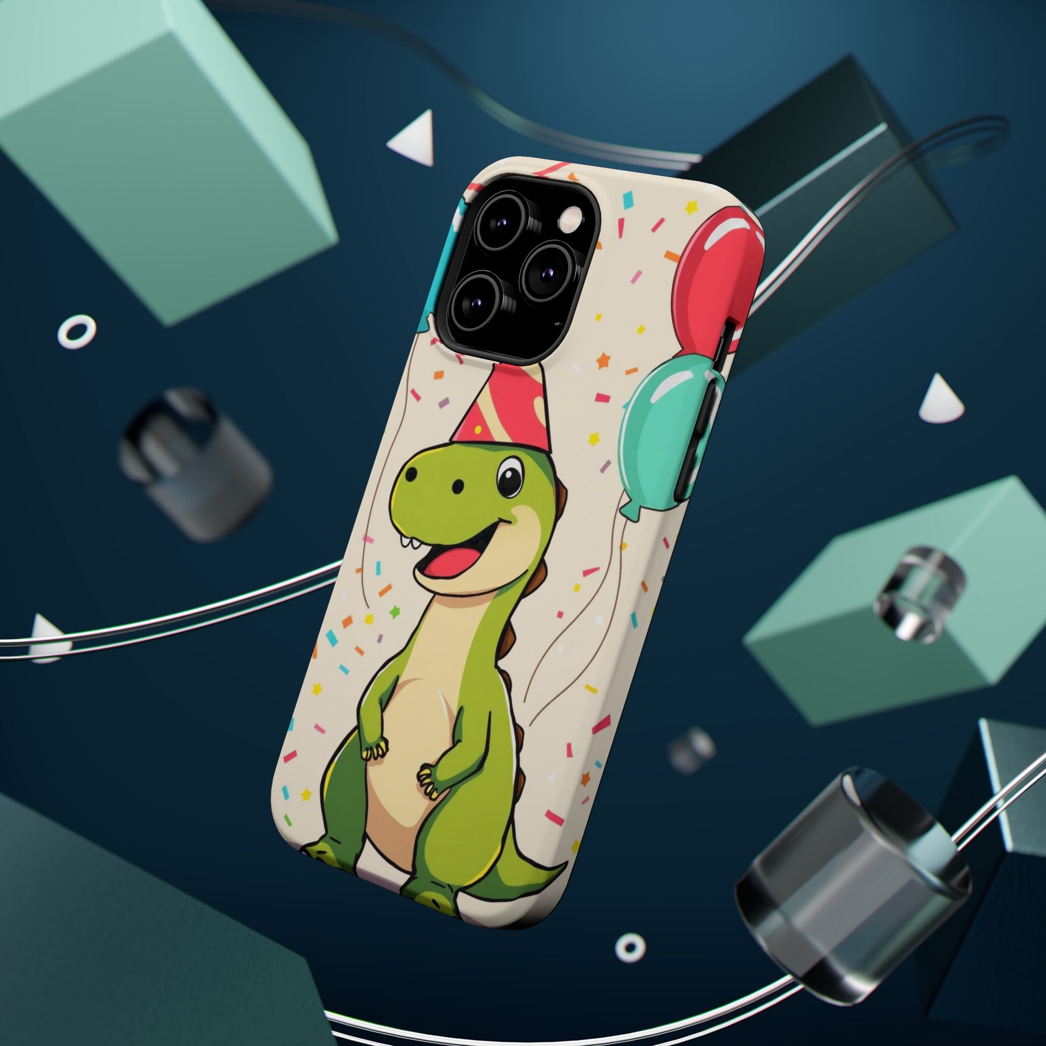iPhone Dino with Party Hat Kids Fun Phone Case Gift Slim Snap Case · iPhone Case