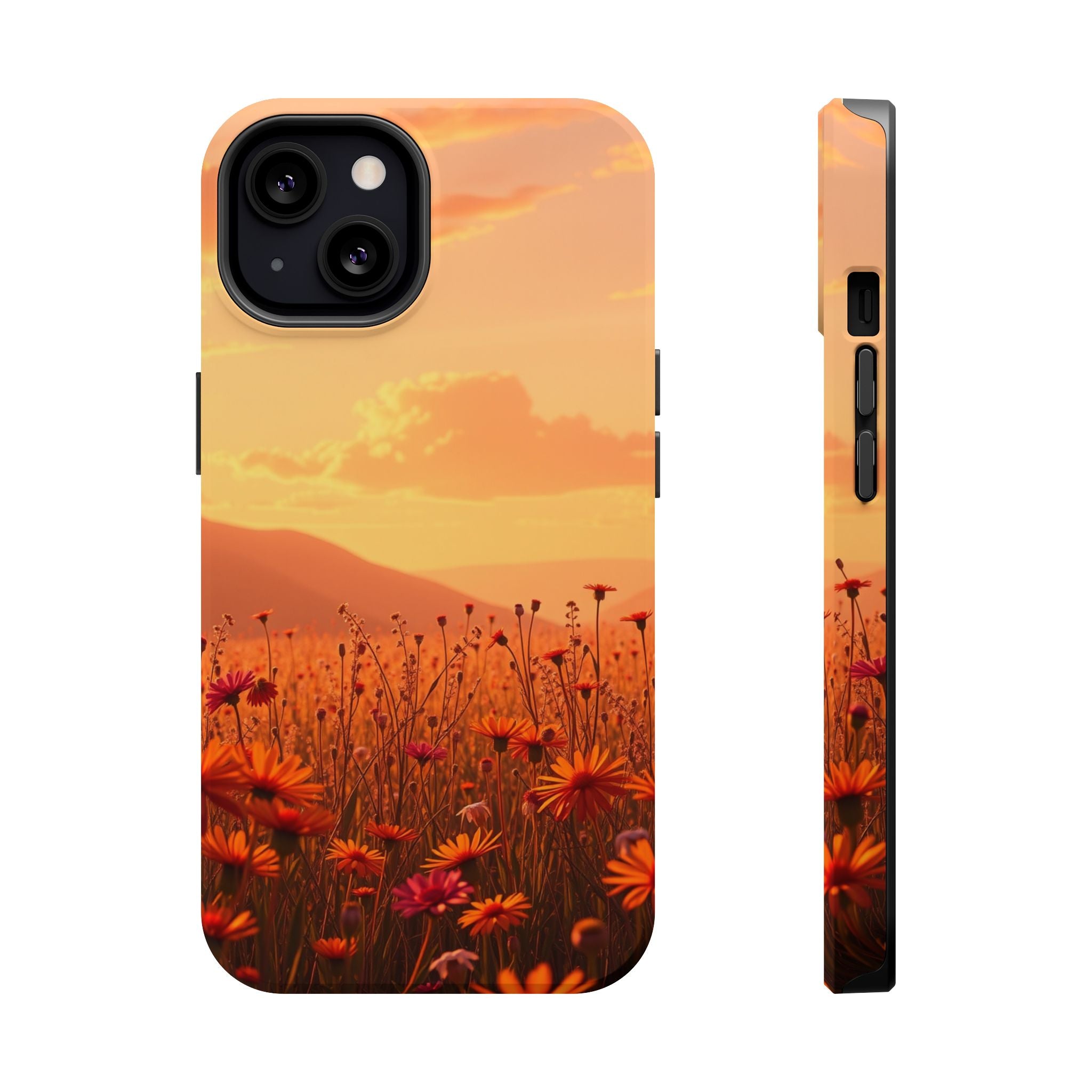 iPhone Sunset Amber And Peach Wildflower Field Soft iPhone Finish · iPhone Case