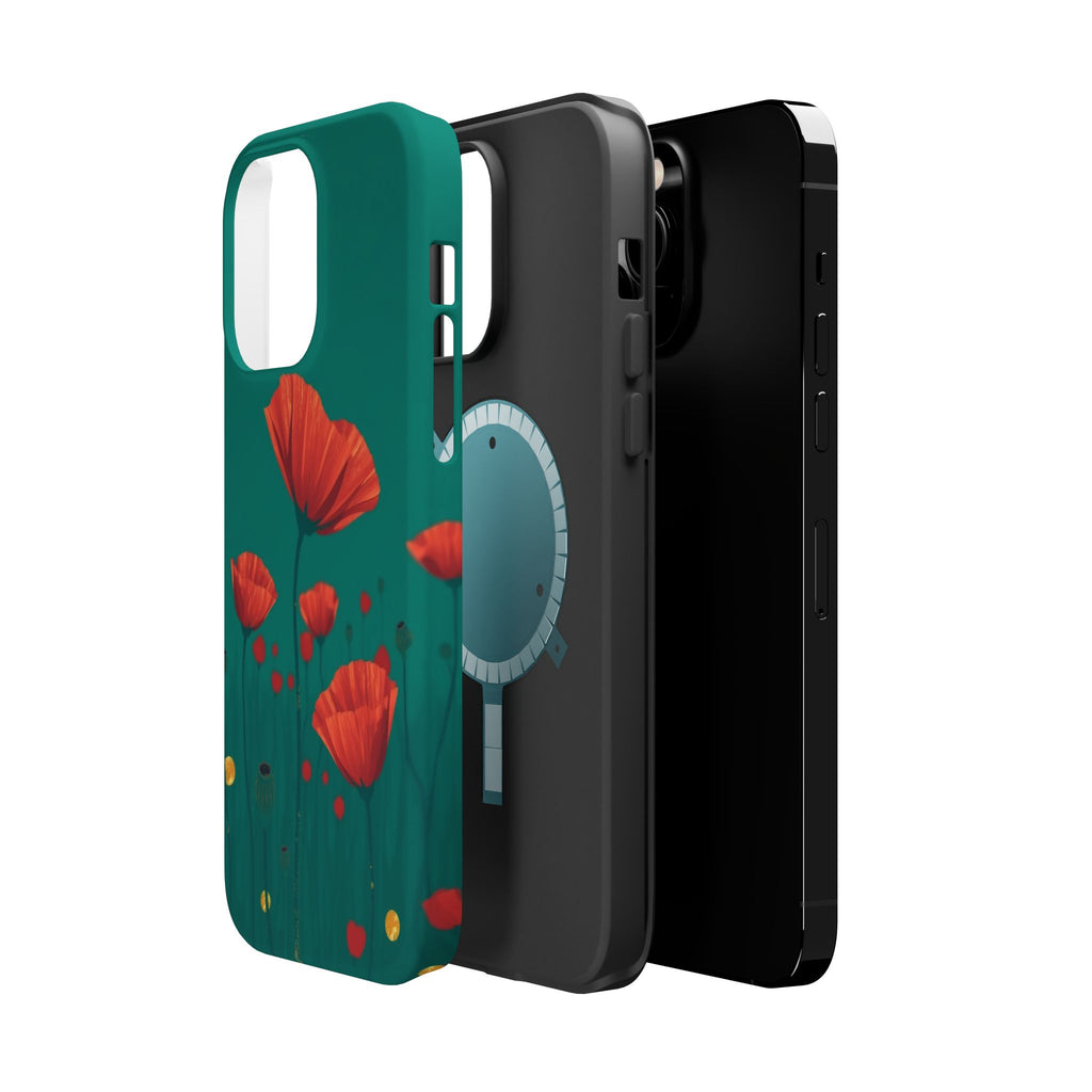 iPhone Earthy Poppy Field Design Bold Modern Everyday Snap Case · iPhone Case