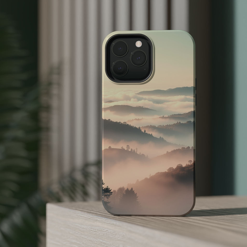 iPhone Mint And Blush Fog Rolling Over Hills Slim iPhone Everyday · iPhone Case