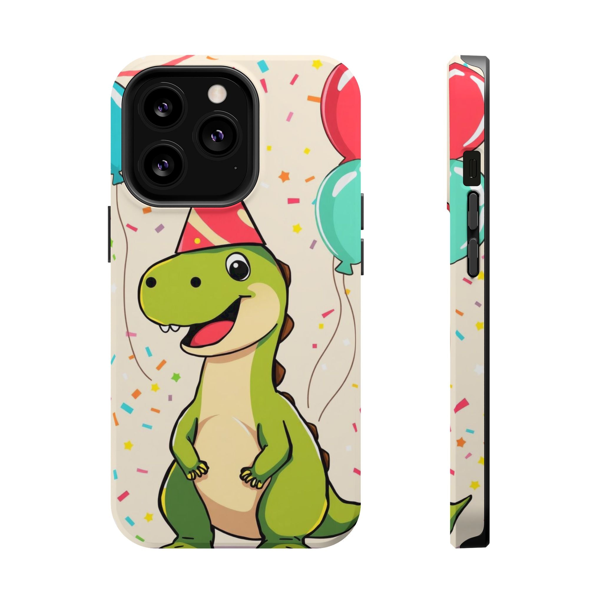 iPhone Dino with Party Hat Kids Fun Phone Case Gift Slim Snap Case · iPhone Case
