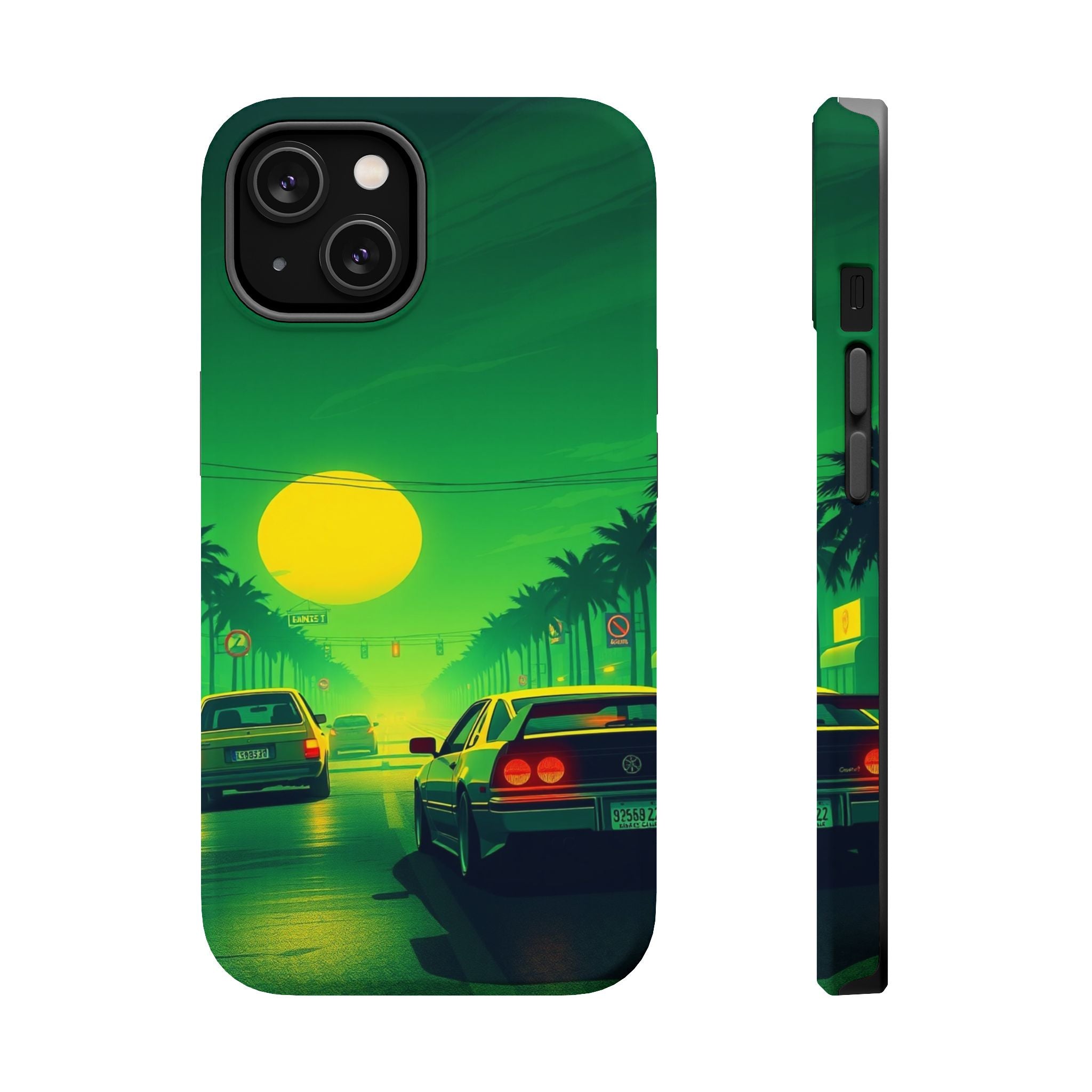 iPhone Dreamy Sunset Drive 80s Design Slim Everyday Designer Case · iPhone Case