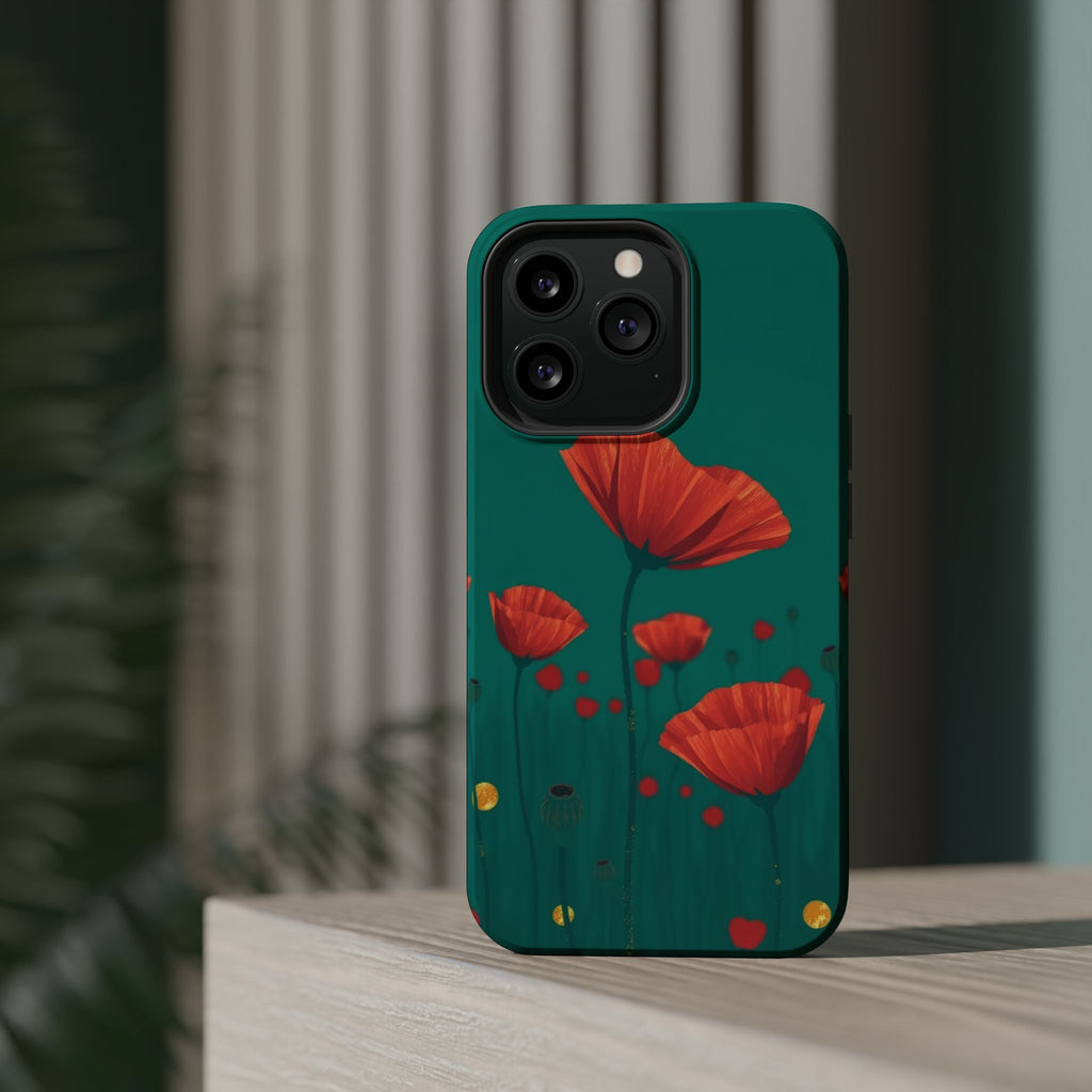 iPhone Earthy Poppy Field Design Bold Modern Everyday Snap Case · iPhone Case