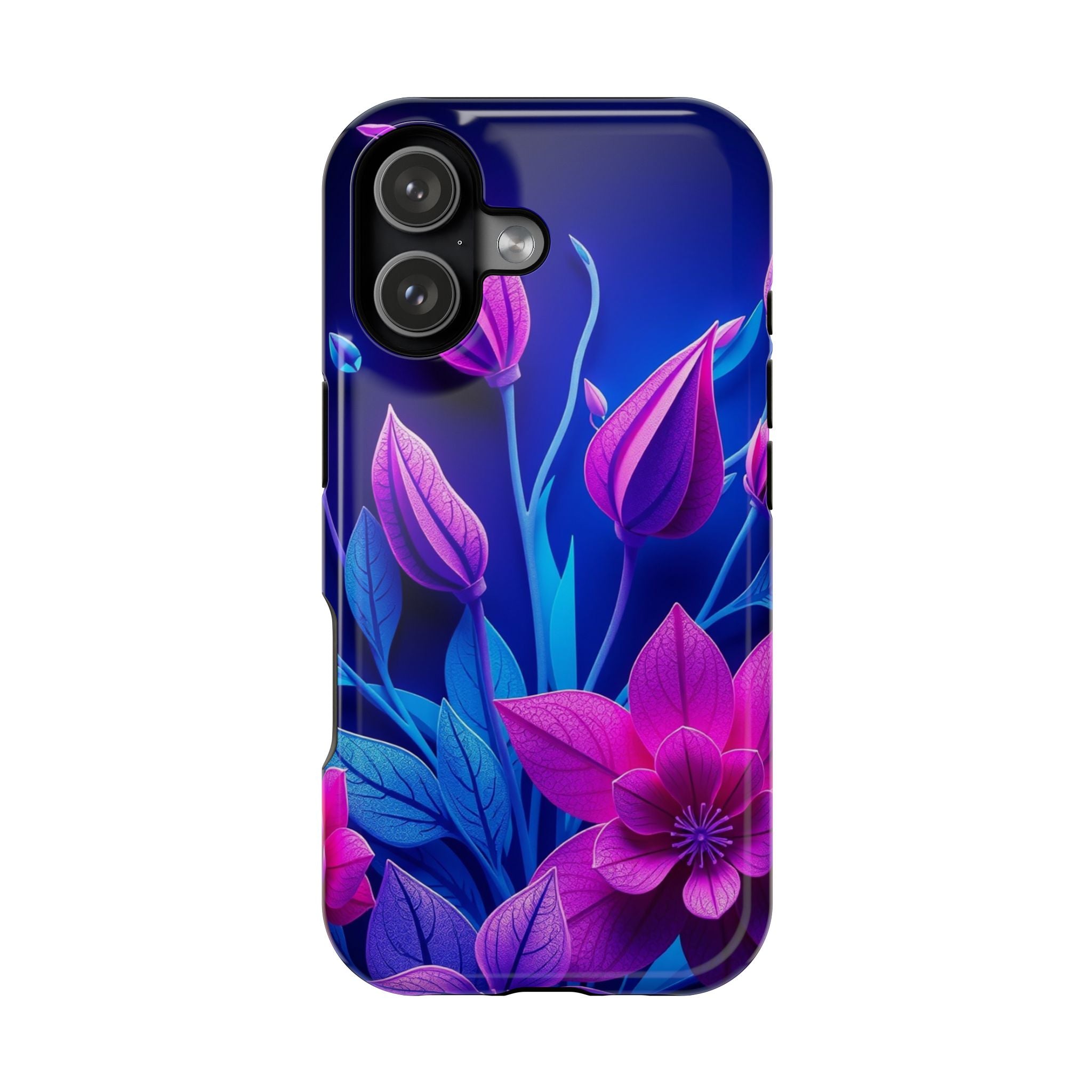 iPhone Neon Floral Paper Cut Art Bold Modern Everyday Snap Case · iPhone Case