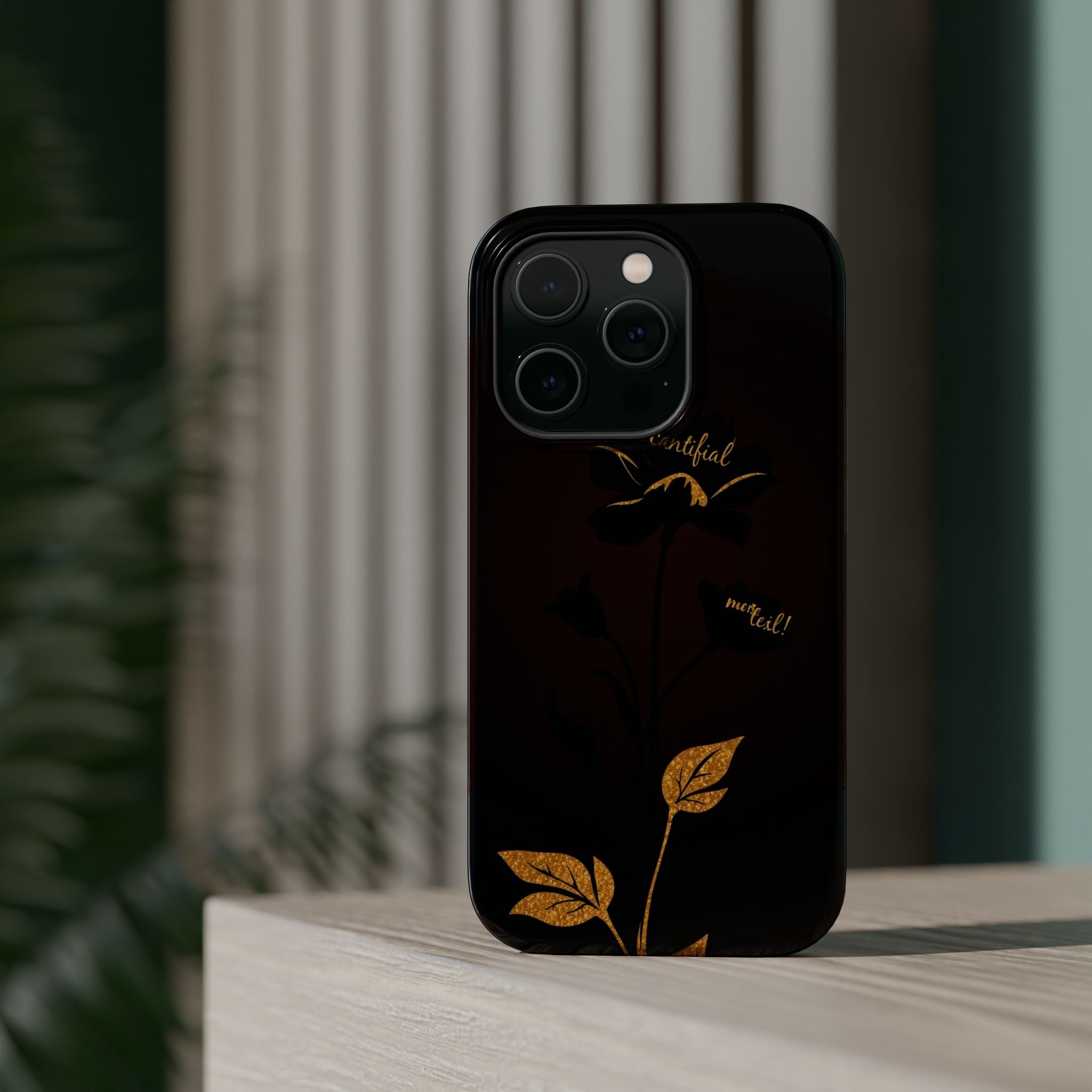 iPhone Earthy Floral Silhouette Design Slim Everyday Designer Case · iPhone Case