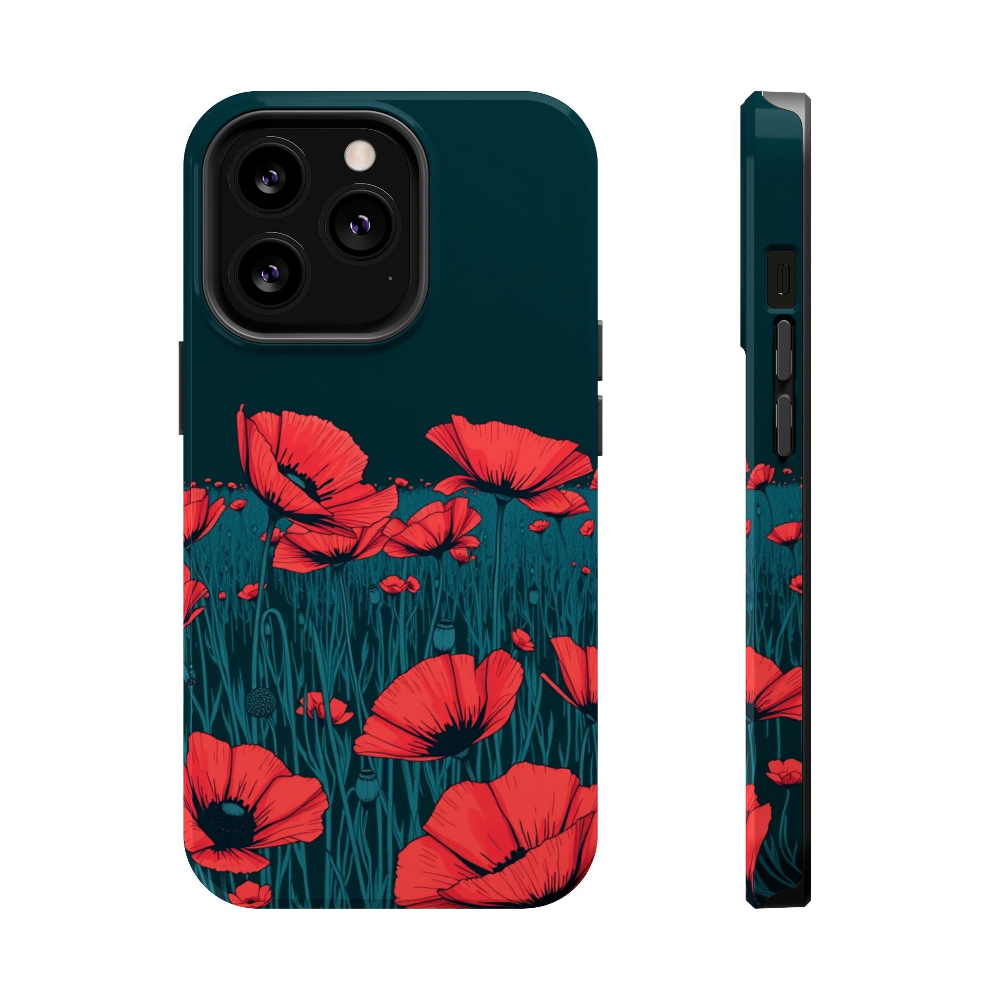 iPhone Poppy Field Dark Gothic Ink Clean Minimal Snap Cas Slim Snap Case · iPhon