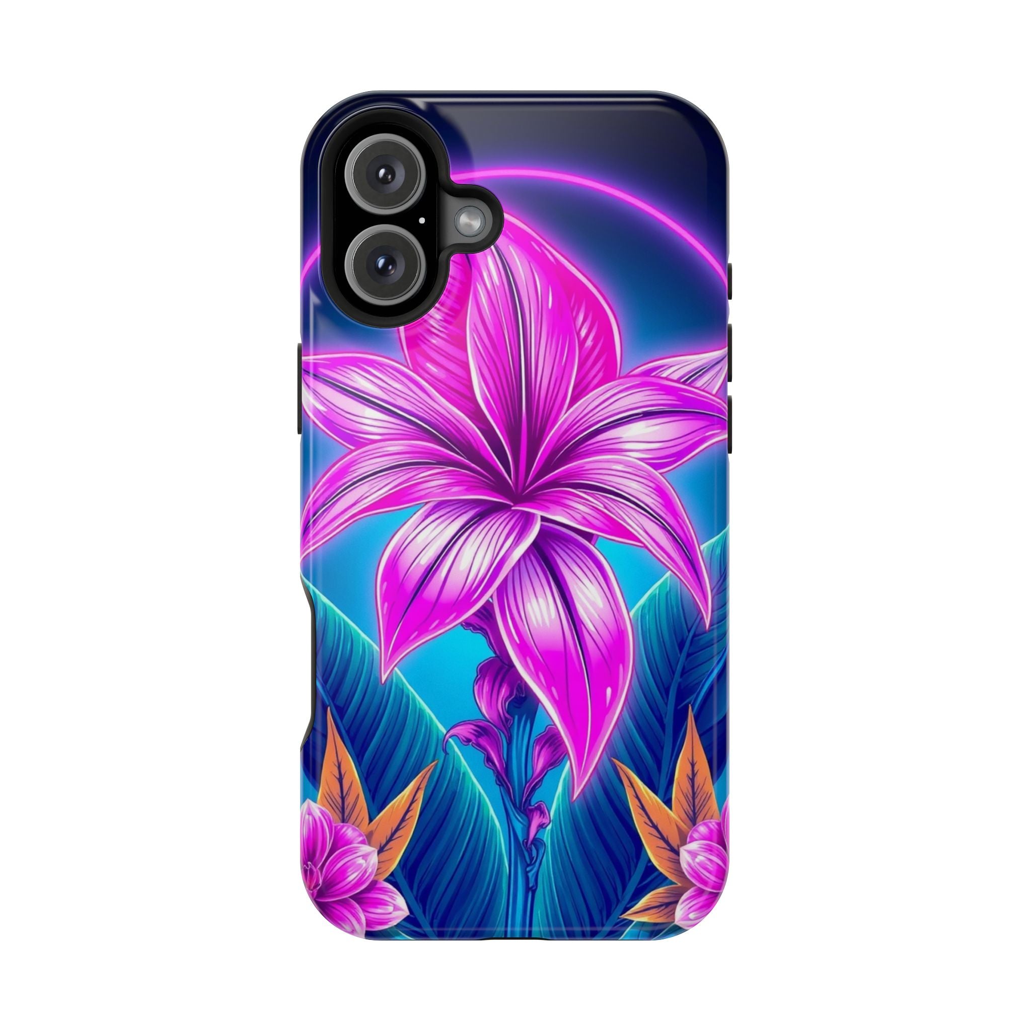 iPhone Tropical Bloom Neon Cyberpunk Slim Everyday Designer Case · iPhone Case