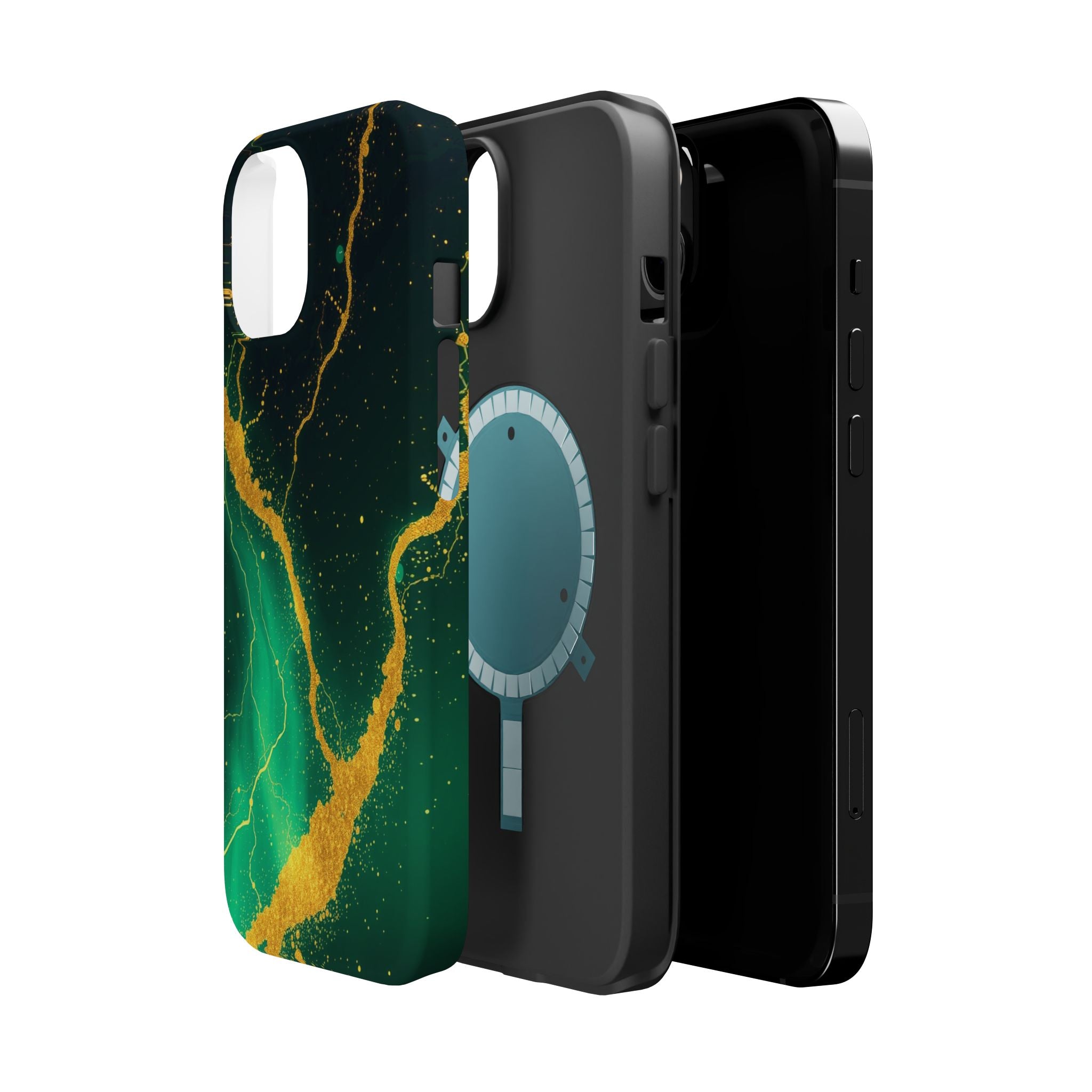 iPhone Emerald Green And Gold Petal Storm Slim iPhone Everyday Designer · iPhone