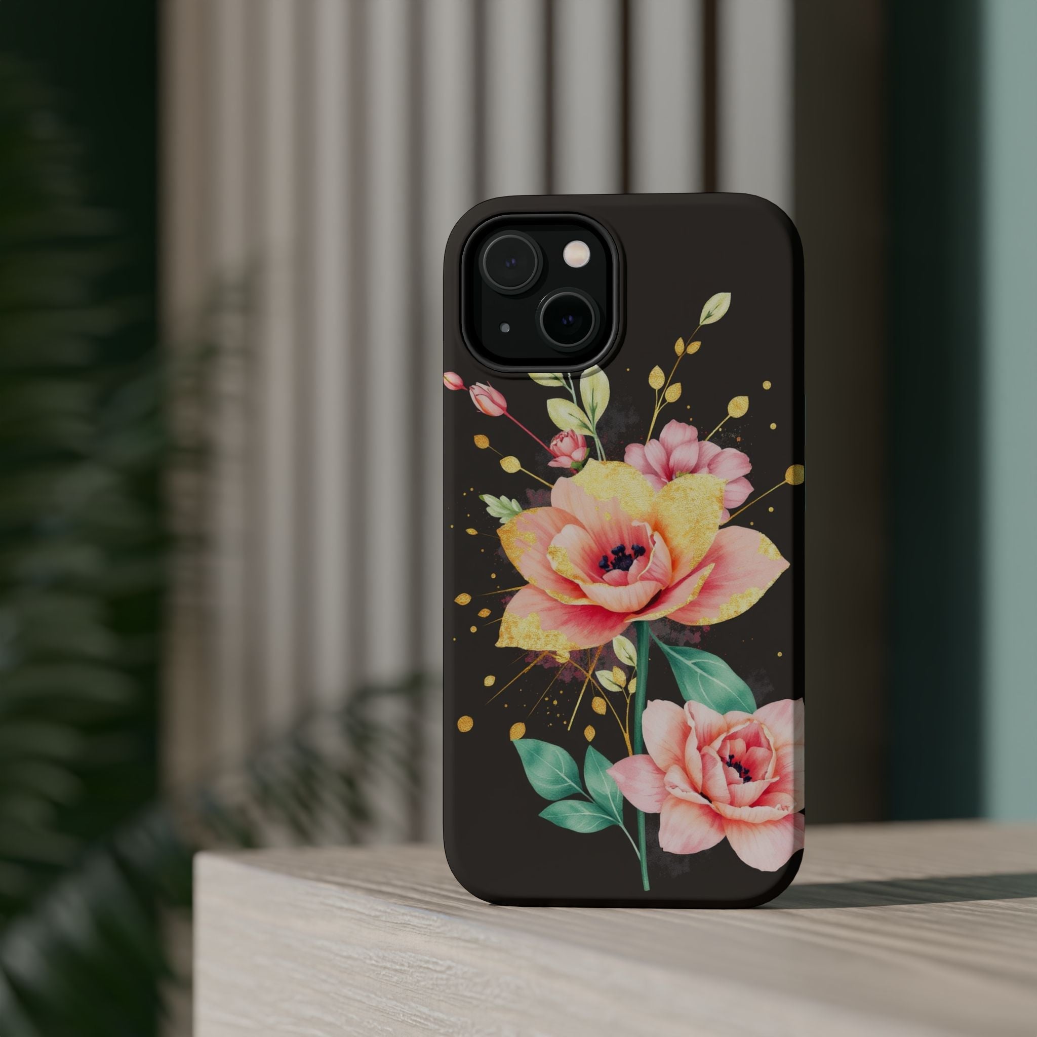 iPhone Earthy Floral Watercolor Splash Design Clean iPhone 14 Minimal · iPhone C