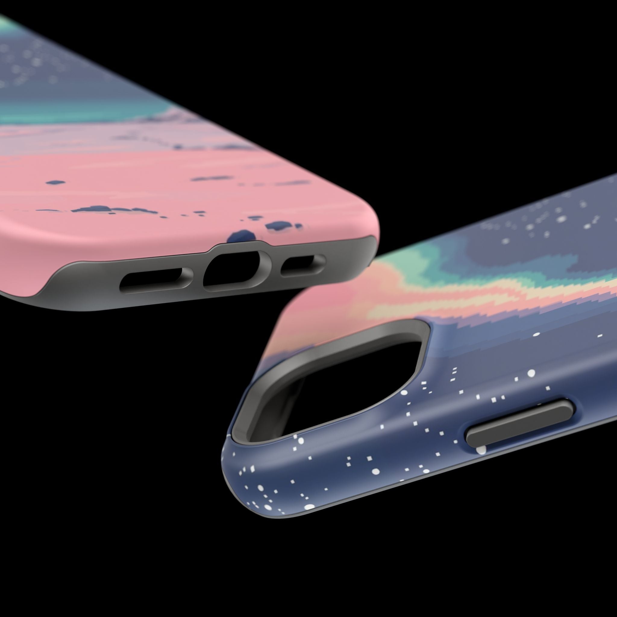 iPhone Mint And Blush Northern Lights Slim Everyday Designer Case · iPhone Case