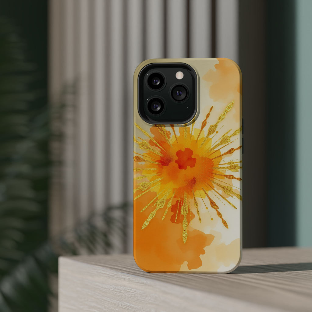 iPhone Mustard And Rust Gold Foil Burst Slim Everyday iPhone Designer · iPhone C